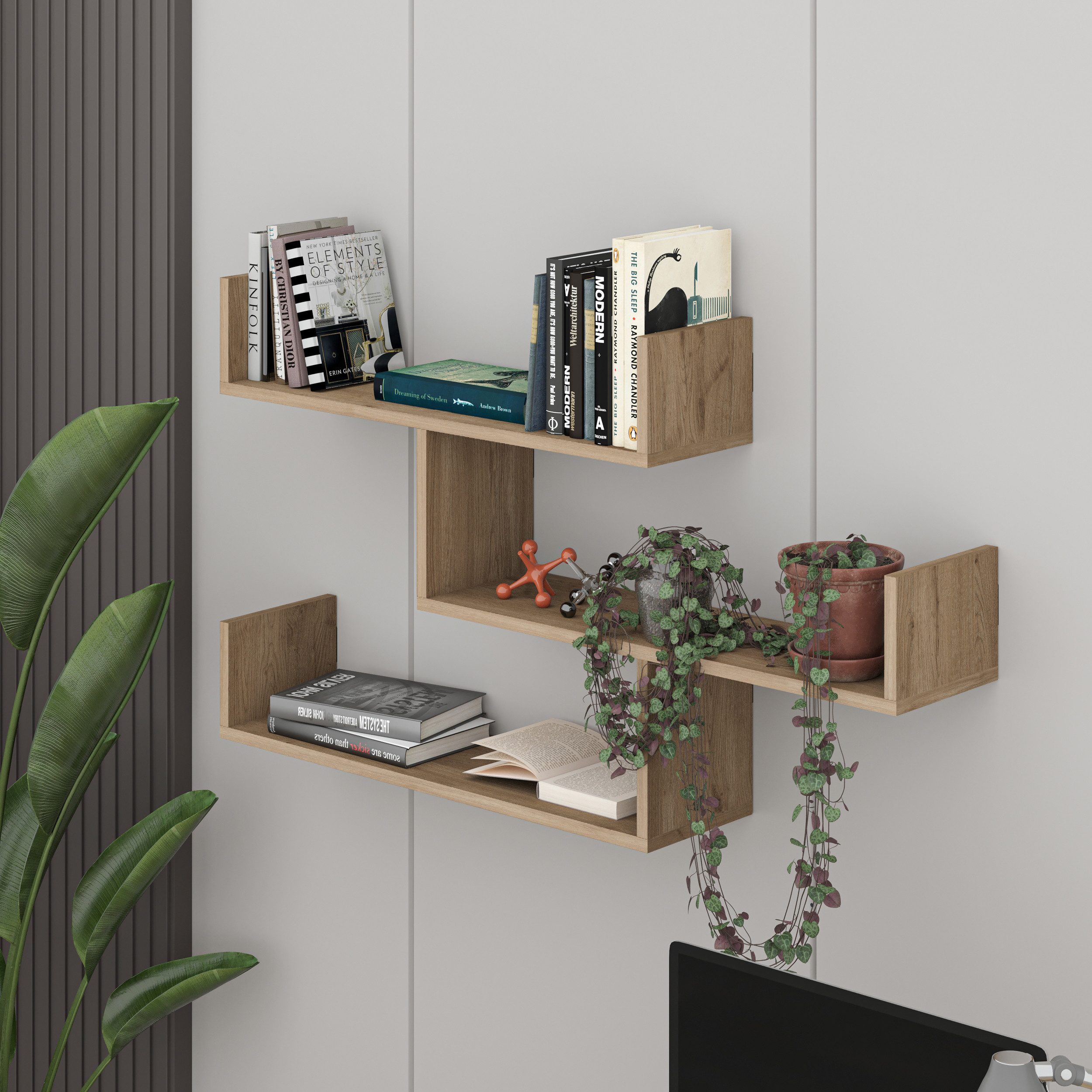 Decortie Bücherregal Tibet, Wandregal Modernes Bücherregal, günstig online kaufen