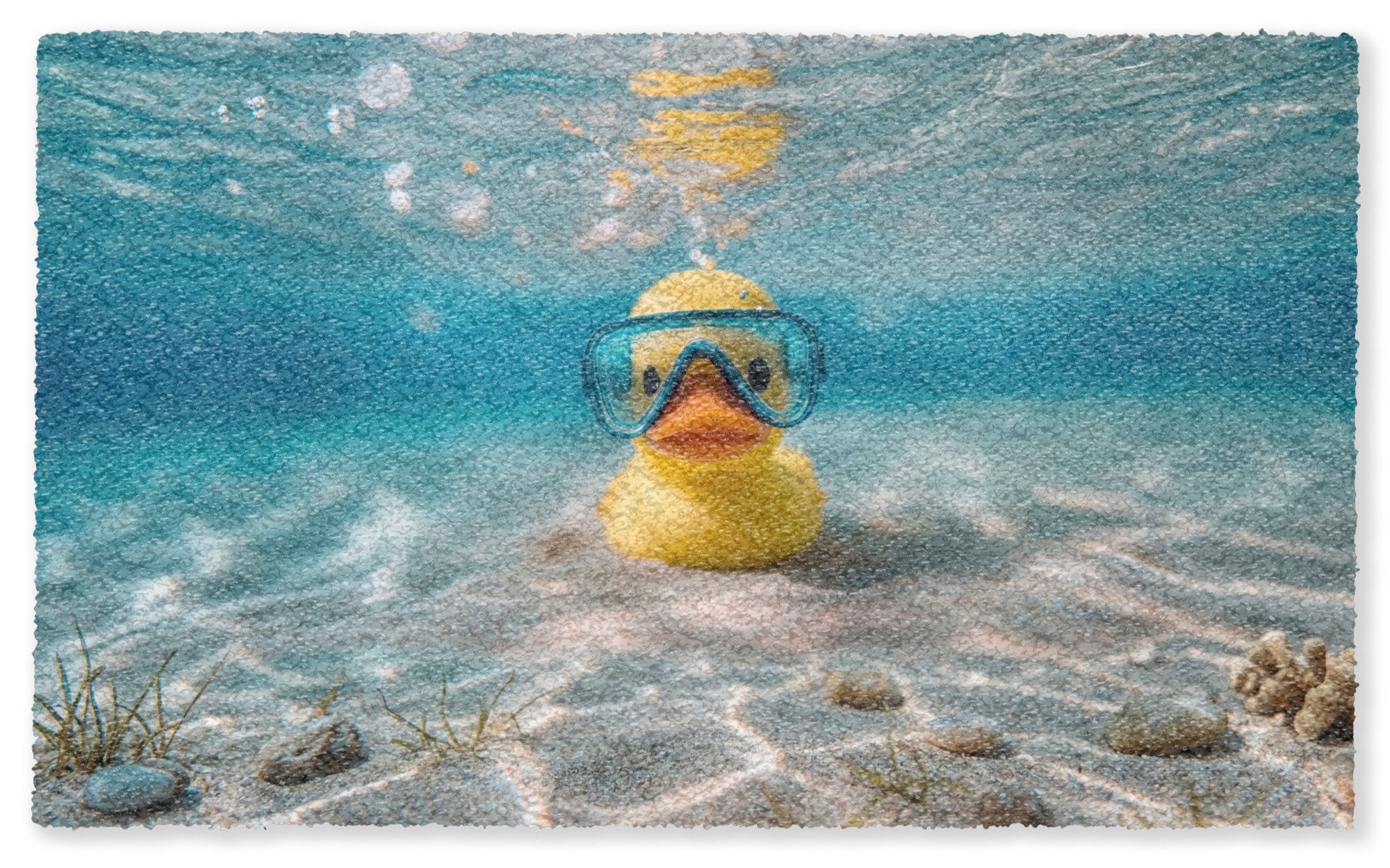 MuchoWow Fußmatte Groß Schwimmbrille - Ente - Wasser, Rechteckig, Sauberlaufmatte, Fußabtreter, Schmutzfänger 150x90 cm
