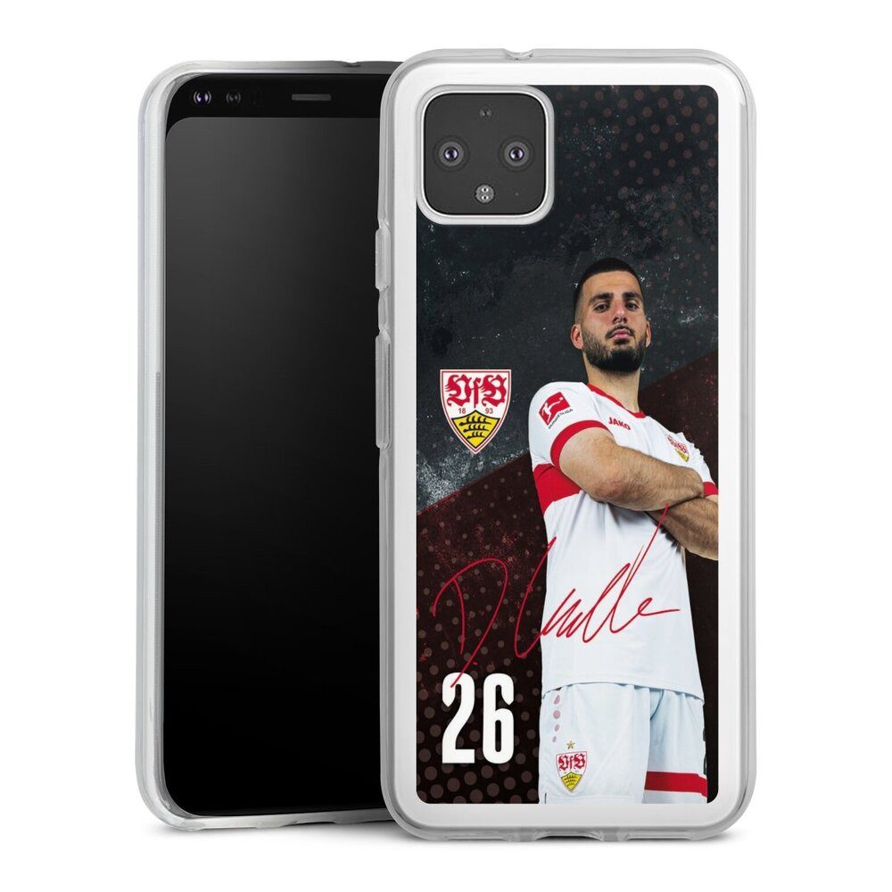 DeinDesign Handyhülle VfB Stuttgart Deniz Undav Offizielles Lizenzprodukt Deniz Undav 24/25, Google Pixel 4 Silikon Hülle Bumper Case Handy Schutzhülle
