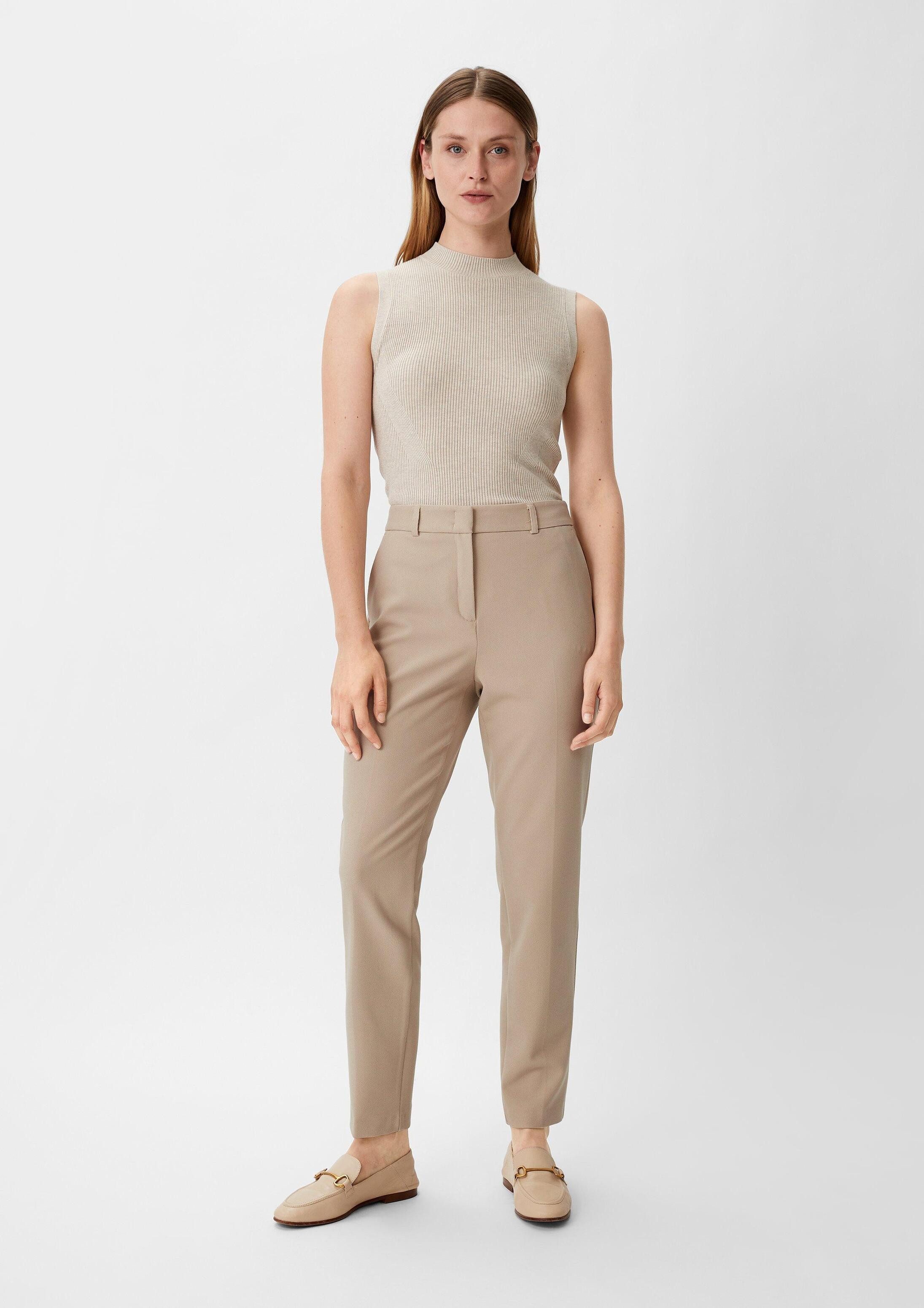 comma Chinos Hose Regular: Hose mit Piqué-Struktur