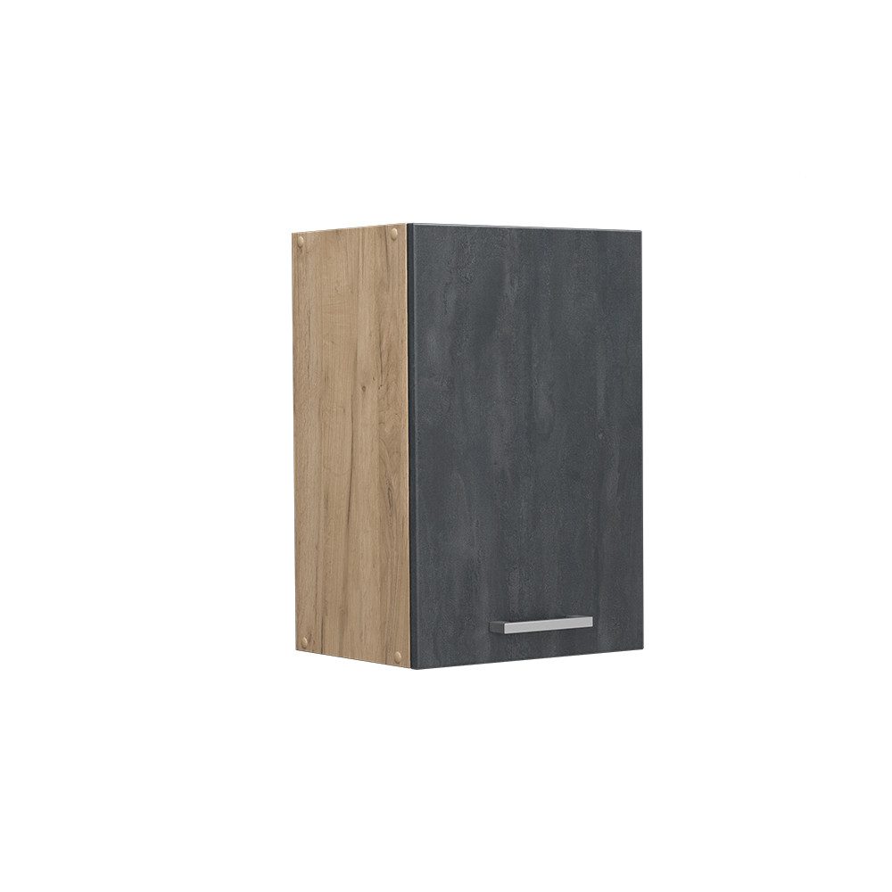 Vicco Hängeschrank R-Line, Schwarz Beton/Goldkraft Eiche, günstig online kaufen