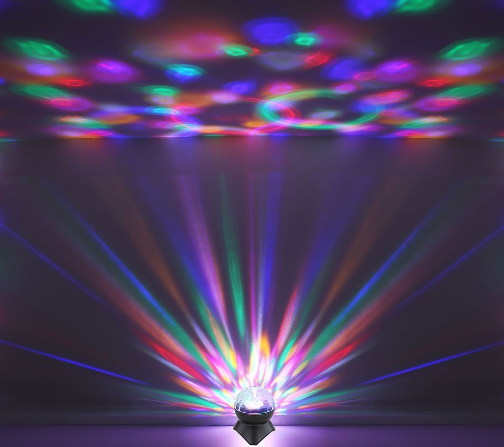 etc-shop LED Dekolicht, LED-Leuchtmittel fest verbaut, Dekoleuchte Tischlampe  Farbwechsel Discokugel rotierend Bluetooth | Tischlampen