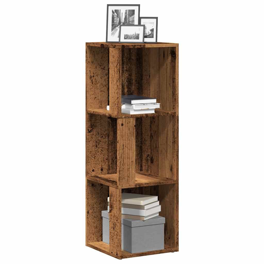 vidaXL Eckregal Eckregal Altholz-Optik 33x33x100 cm Holzwerkstoff, 1-tlg.