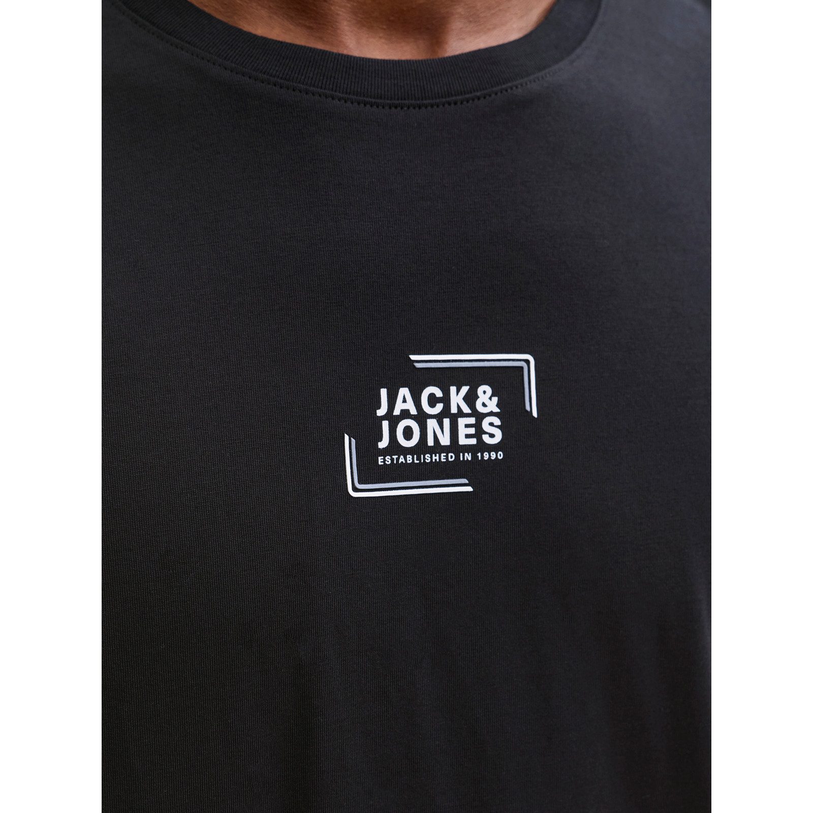 Jack & Jones Rundhalsshirt Jack&Jones Übergrößen T-Shirt Print schwarz JJCO günstig online kaufen