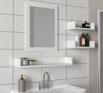 moebel17 Badezimmerspiegelschrank Badregal Simon mit Spiegel Weiß