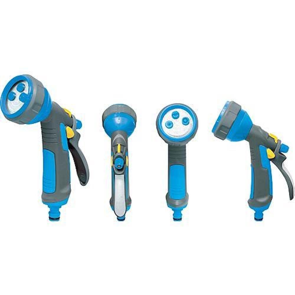 Bewässerungssystem Gartenspritze, 4 Muster, einstellbar, weicher Gummi, Plastikadapter