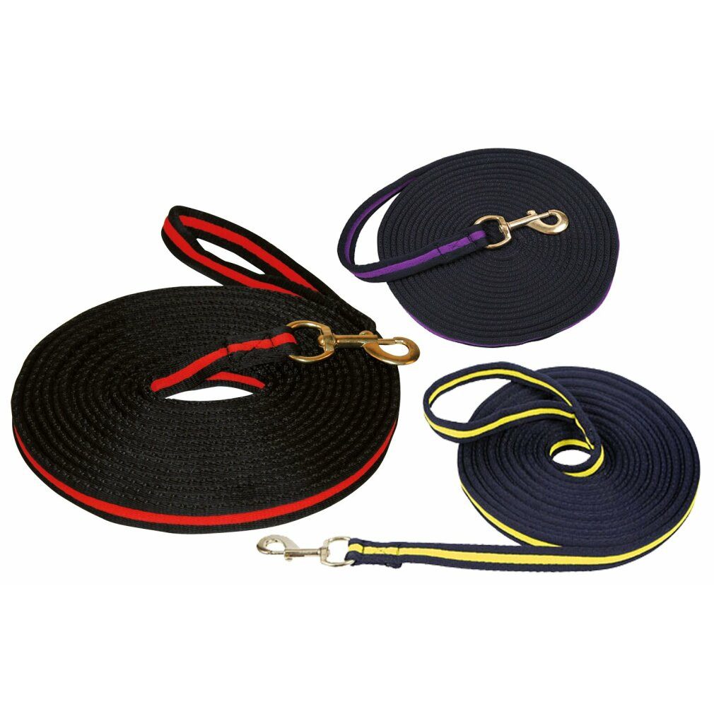 Kerbl Pet Hundeleine Longierleine soft lux schwarz mit Verschluss 8 m, (Packung)