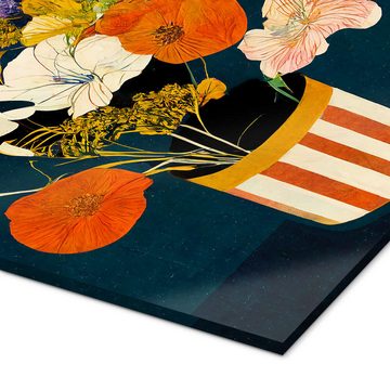Posterlounge Acrylglasbild treechild, Blumen in der Nacht, Illustration