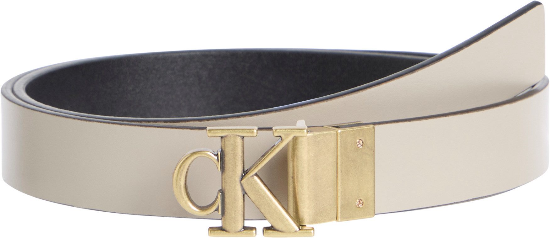 Calvin Klein Jeans Ledergürtel MONOGRAM PLACQUE BUCKLE 25MM REV mit glatter günstig online kaufen