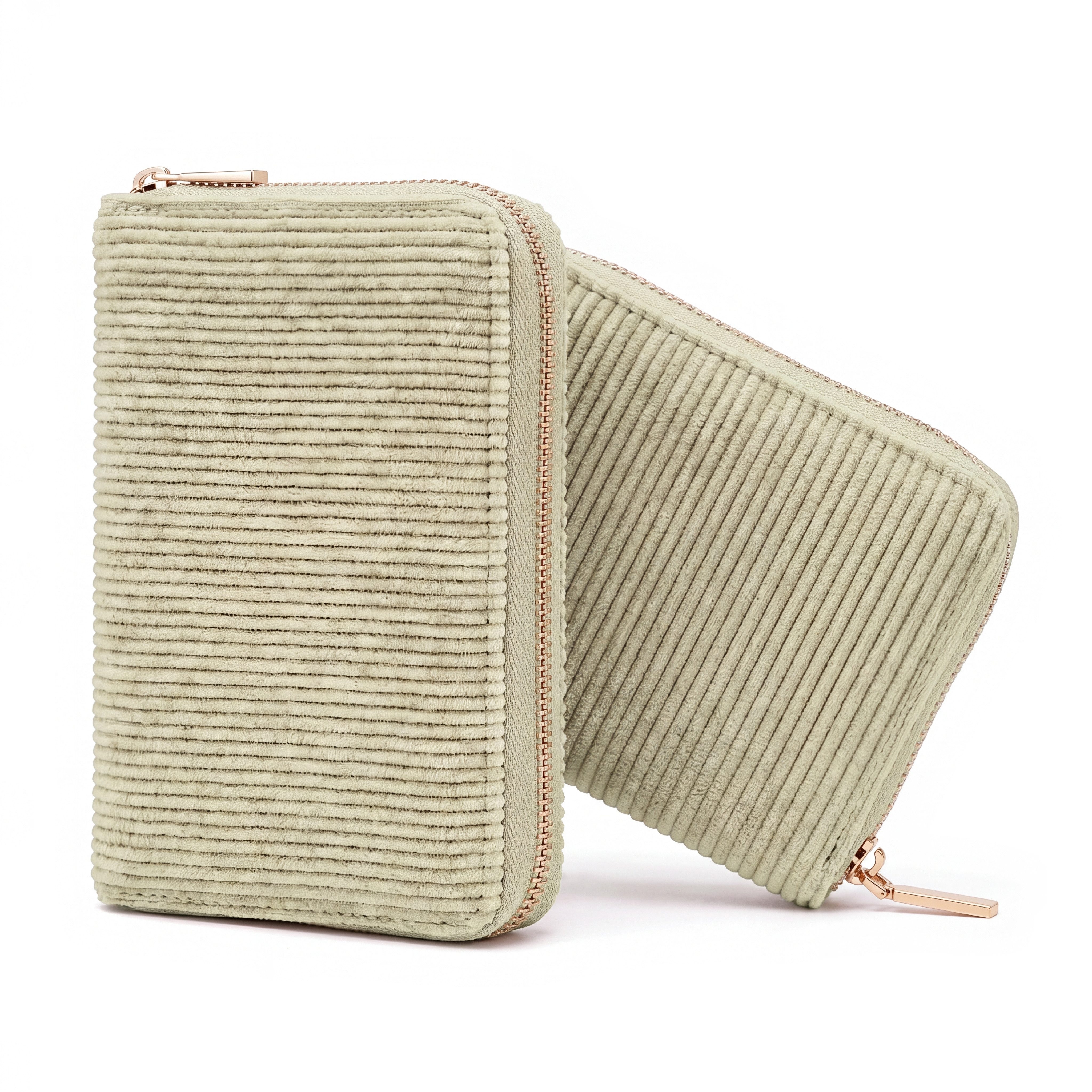 MillyMilk Geldbörse FONDO MEDIUM – Damen Cord Geldbeutel – Stoff Portemonnaie, Cord-Geldbörse mit stabiler Form, viel Platz und Reißverschluss.