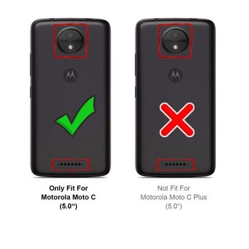 CoolGadget Handyhülle Carbon Handy Hülle für Motorola Moto C 5 Zoll, robuste Telefonhülle Case Schutzhülle für Motorola C Hülle
