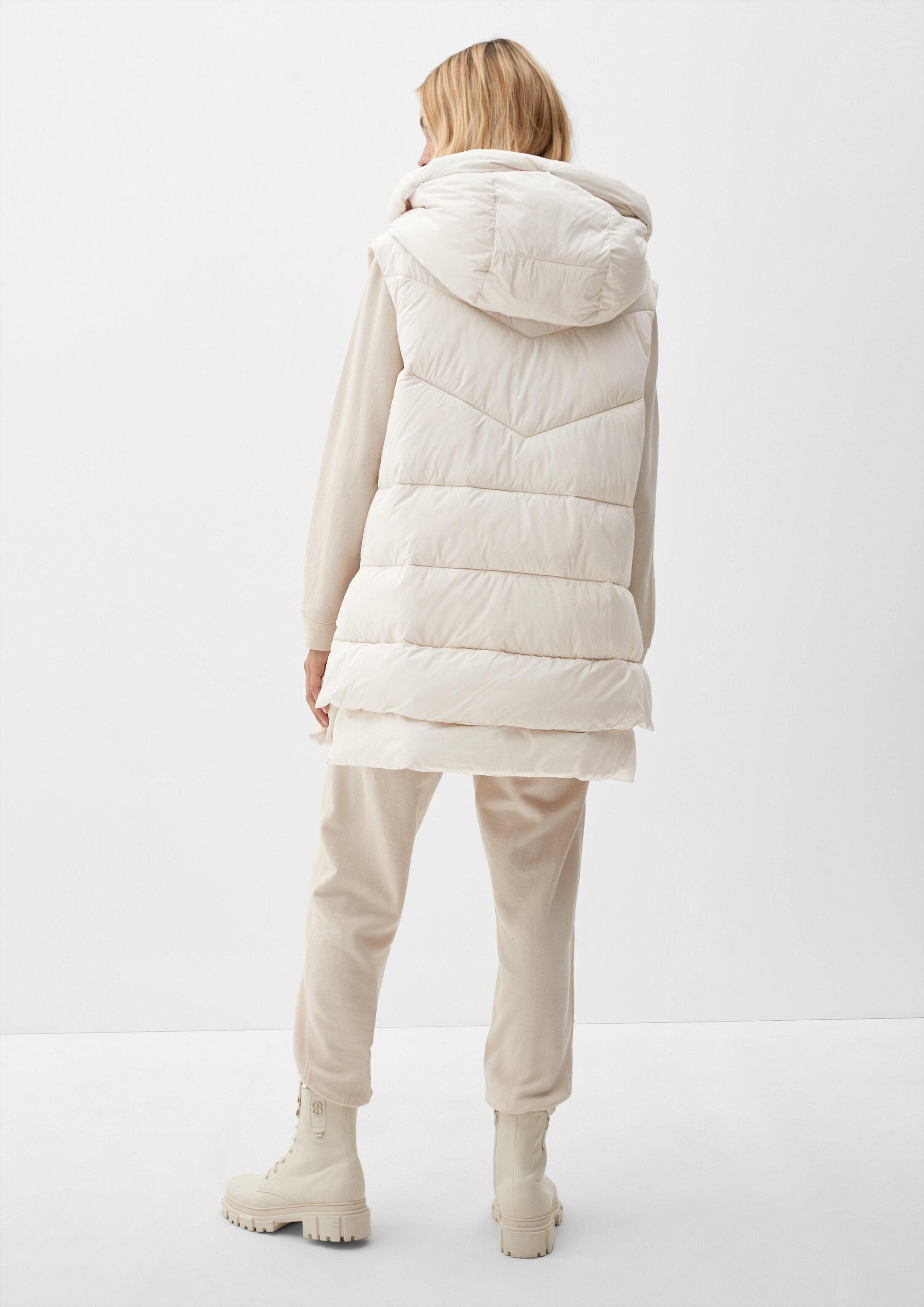 s.Oliver Outdoorjacke Outdoor-Weste Steppweste mit Kapuze