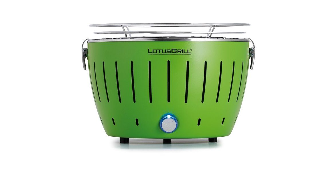 LotusGrill Holzkohlegrill Small Limettengrün mit USB-Anschluss