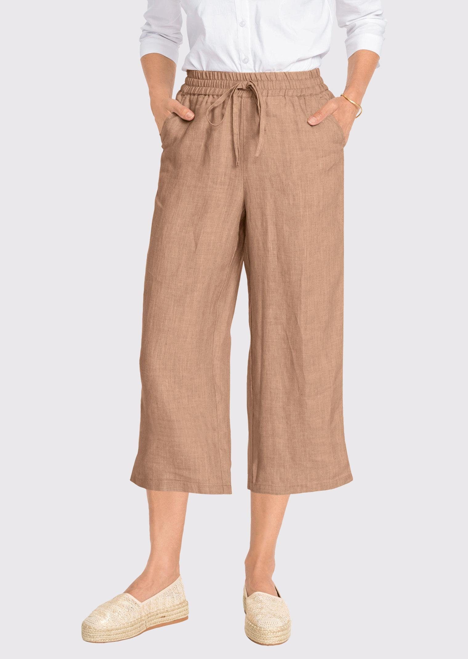 Stoffhose Kurzgröße: Sommerhose mit Rundumschlupfbund