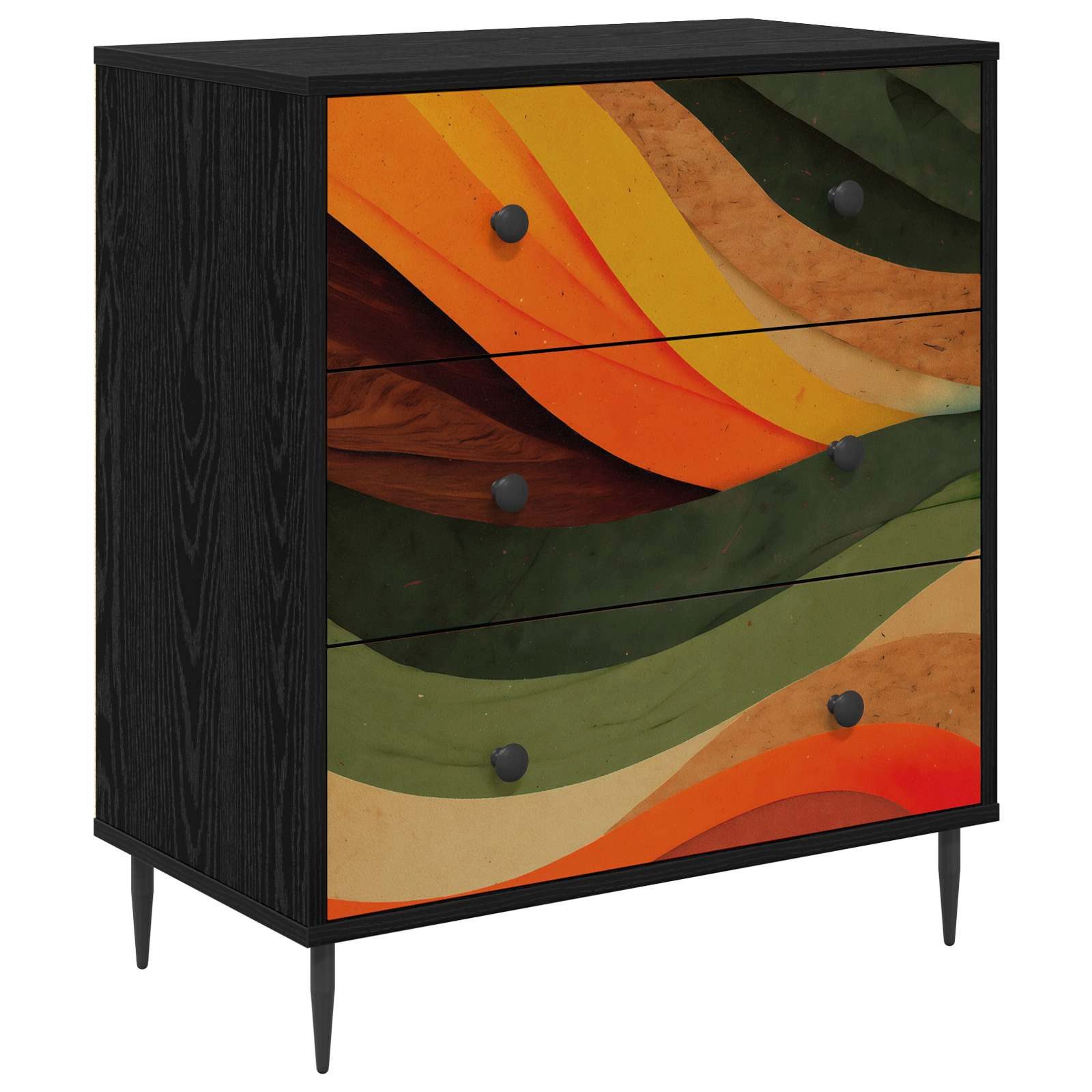 vidaXL Schranksystem Kommode BONN Retro-Wellenmuster 66 x 36,5 x 76 cm Holzwerkstoff (1-St)