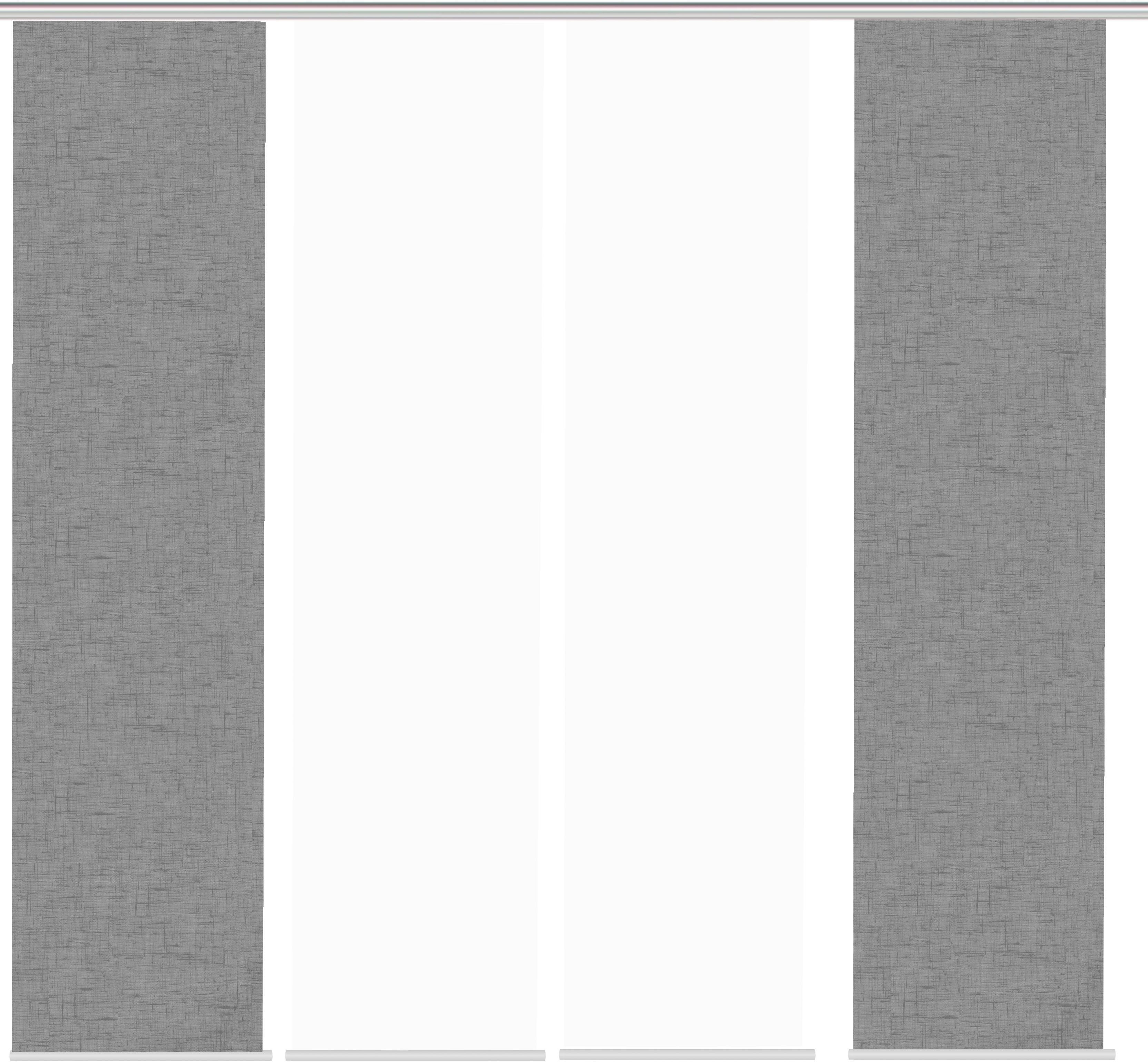 HOME WOHNIDEEN Schiebegardine PIVE 4er SET (4 St), Paneelwagen, blickdicht, Schiebevorhang Digidruck 4er Set PIVE