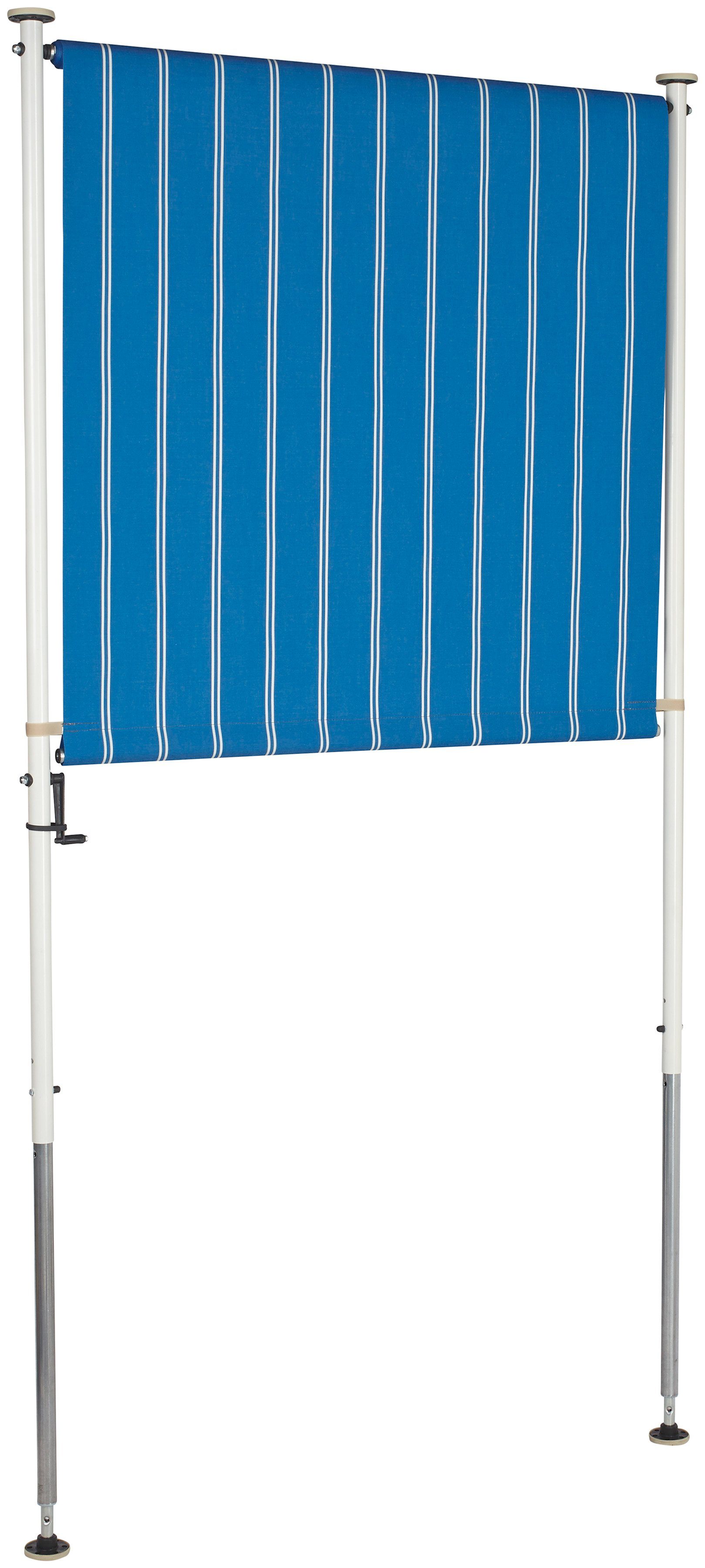 Angerer Freizeitmöbel Klemm-Senkrechtmarkise blau/weiß, BxH: 150x225 cm