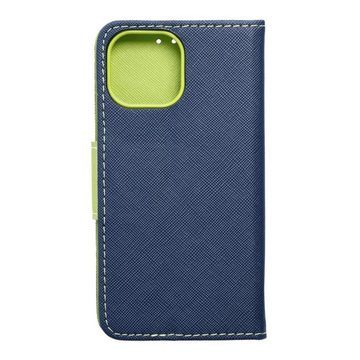 König Design Handyhülle Apple iPhone 13 mini, Apple iPhone 13 mini Tasche Handy Hülle Schutz-Cover Flip-Case mit Kartenfach Blau
