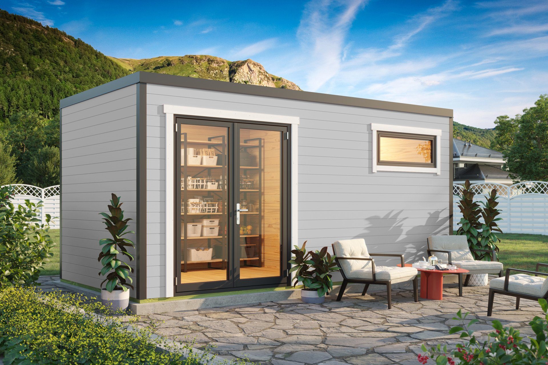 LASITA MAJA Gartenhaus Flachdach 5x3m Holz Sardinien 3, BxT: 500x250 cm, ohne Dacheindeckung