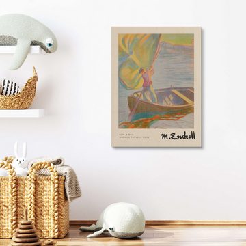 Posterlounge Holzbild Magnus Enckell, Boy & Sail, Kinderzimmer Maritim Kindermotive