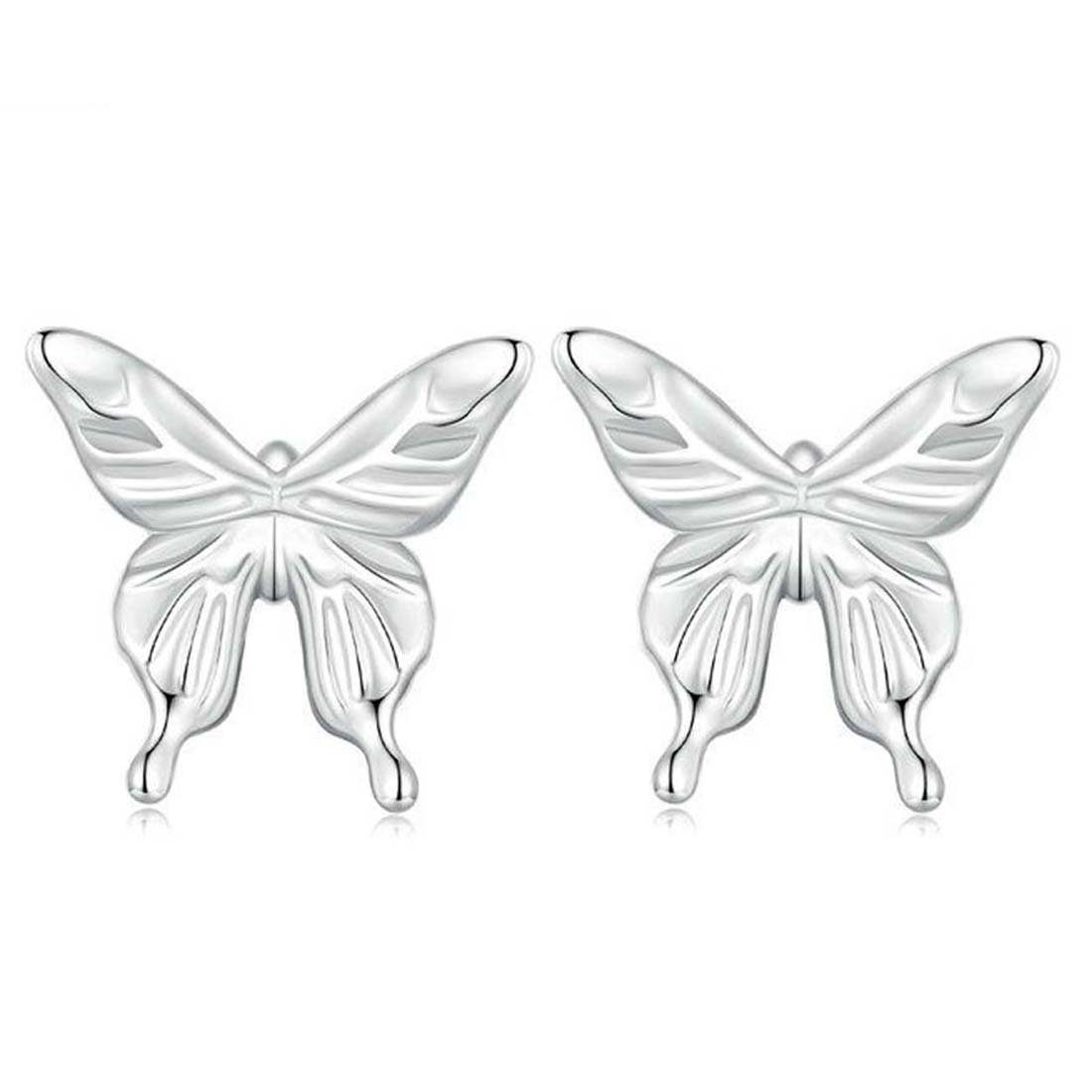 YANN Paar Ohrstecker Weißvergoldete Schmetterlings-Ohrstecker (1-tlg), Schmetterlings-Ohrstecker – Ohrringe aus 925er Silber