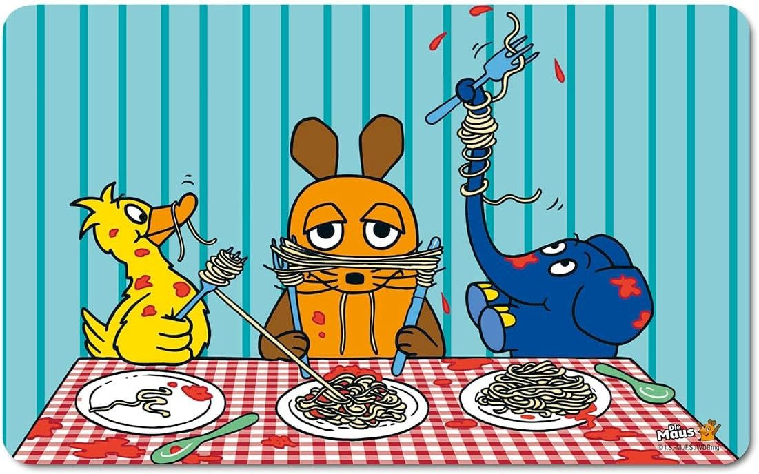 LOGOSHIRT Frühstücksbrett Die Sendung mit der Maus - Spaghetti, (1-St), stabile und schnittfeste Oberfläche