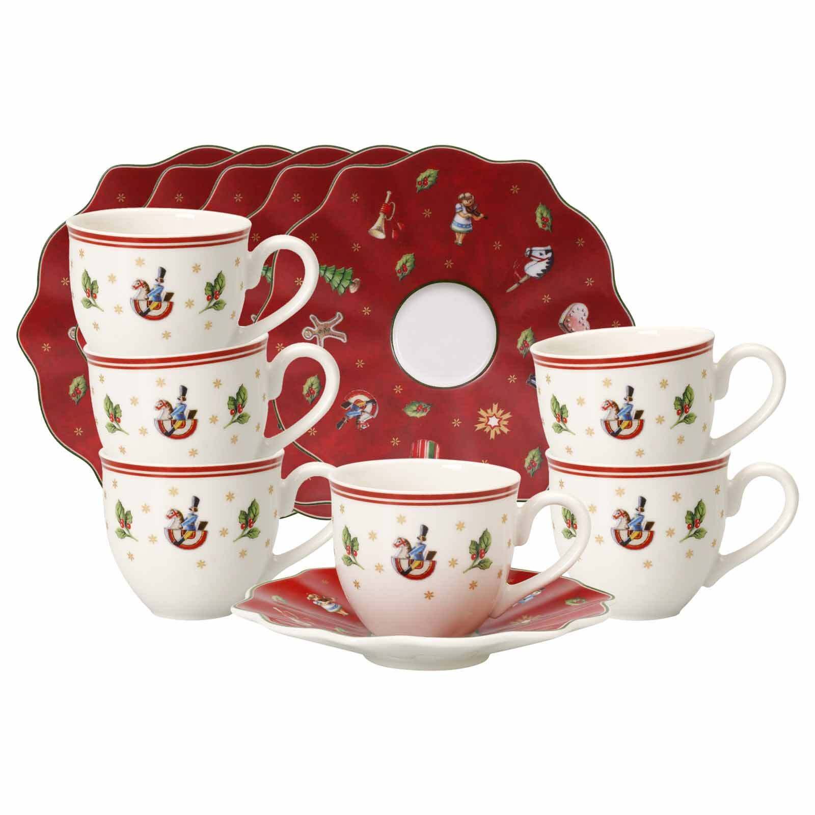 Villeroy & Boch Espressotasse Toy's Delight Espressotassen mit Untertassen 70 ml, 12-tlg., Porzellan