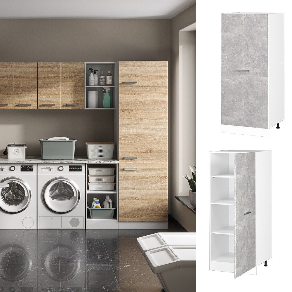 Vicco Schranksystem R-Line, Beton/Weiß, 60 cm günstig online kaufen