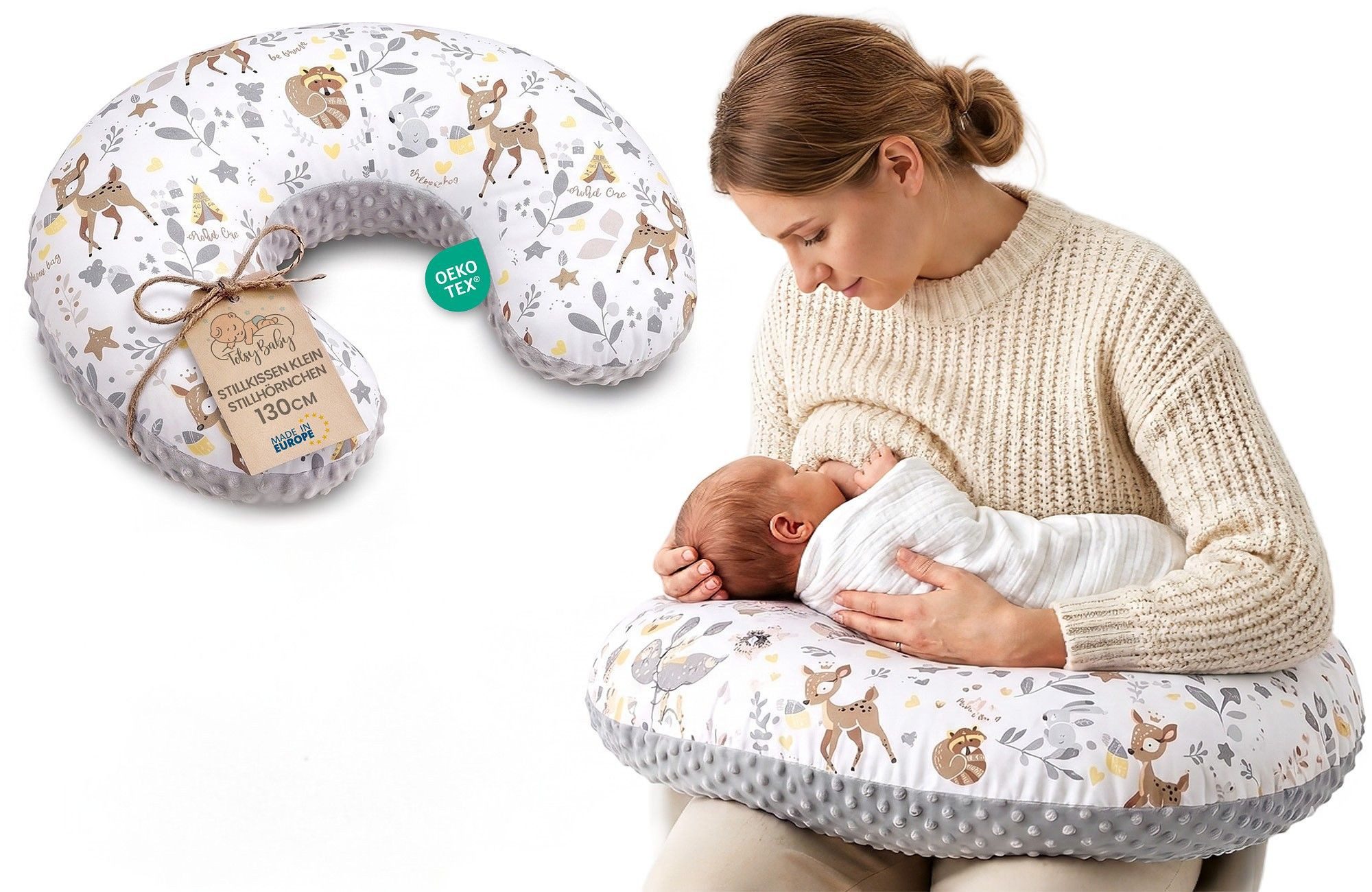 Totsy Baby Stillkissen klein Mond Minky Nursing Stillhörnchen Kissen Nursing Pillow