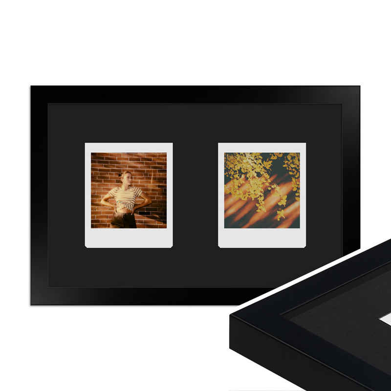 WANDStyle Bilderrahmen H950, für 2 Bilder, Modern im Instax Square Format, Schwarz