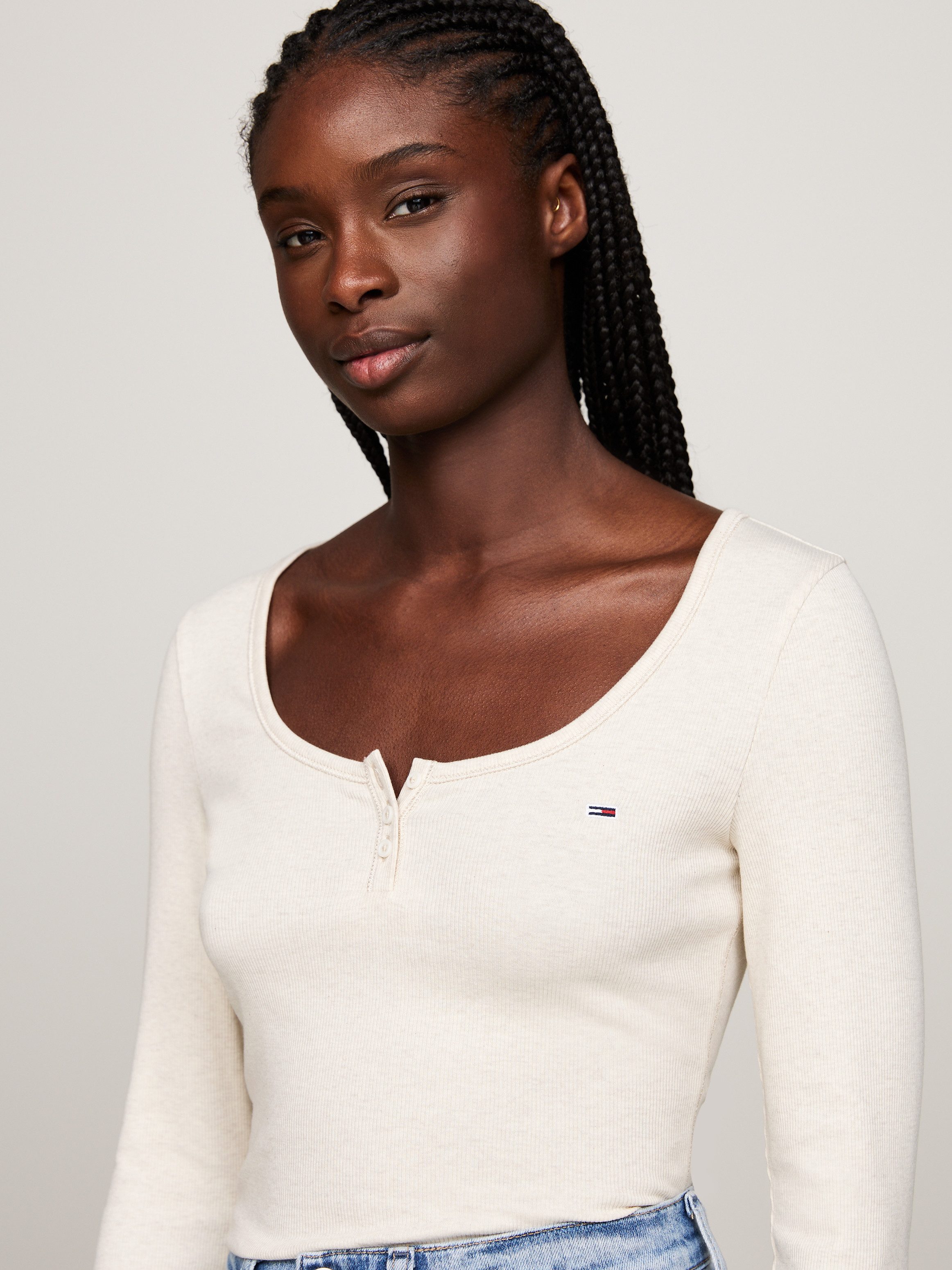 Tommy Jeans Curve Henleyshirt TJW MELANGE günstig online kaufen
