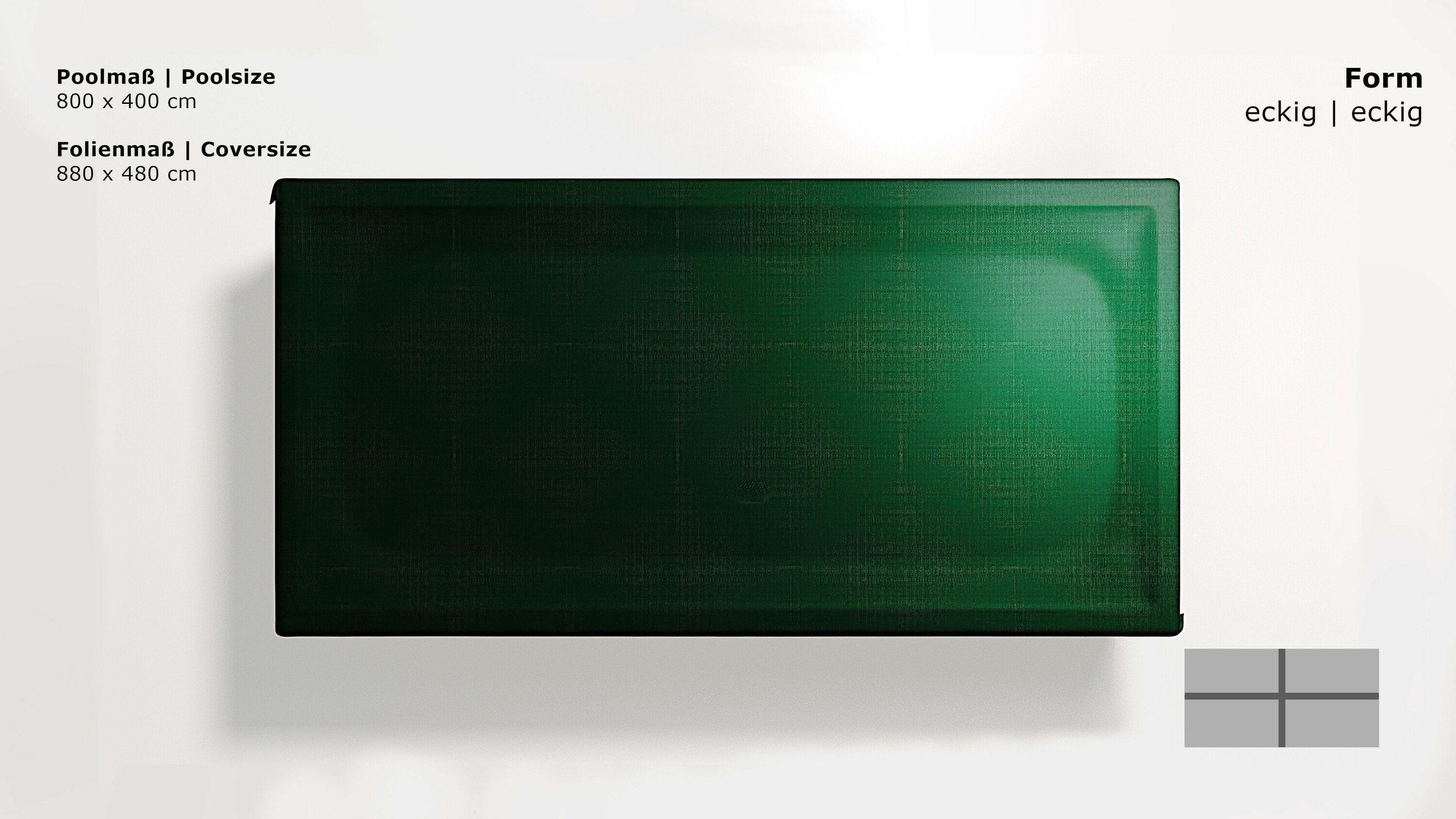 Thumbnail - Grasekamp Pool-Abdeckplane Abdeckplane eckig 800x400cm