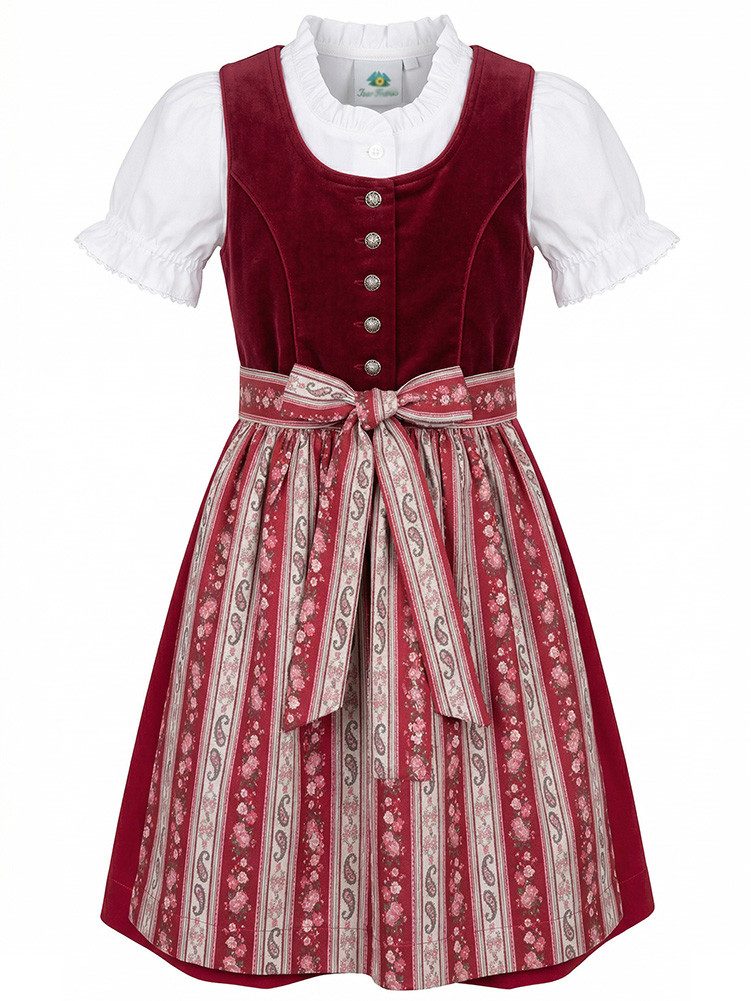 Isar-Trachten Dirndl Kinderdirndl 63175 mit Bluse rot