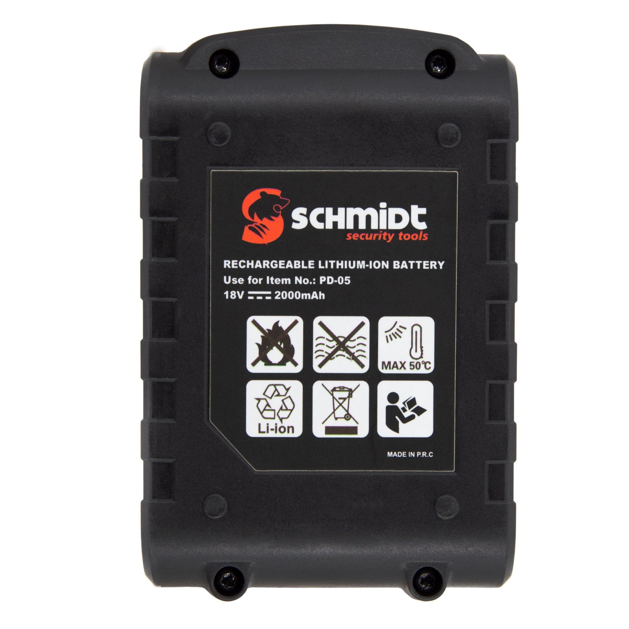 SCHMIDT security tools Akku-Schrauber PD-05 18V Batterie Akku Schlagbohrschrauber für Li-Ion 2.0Ah