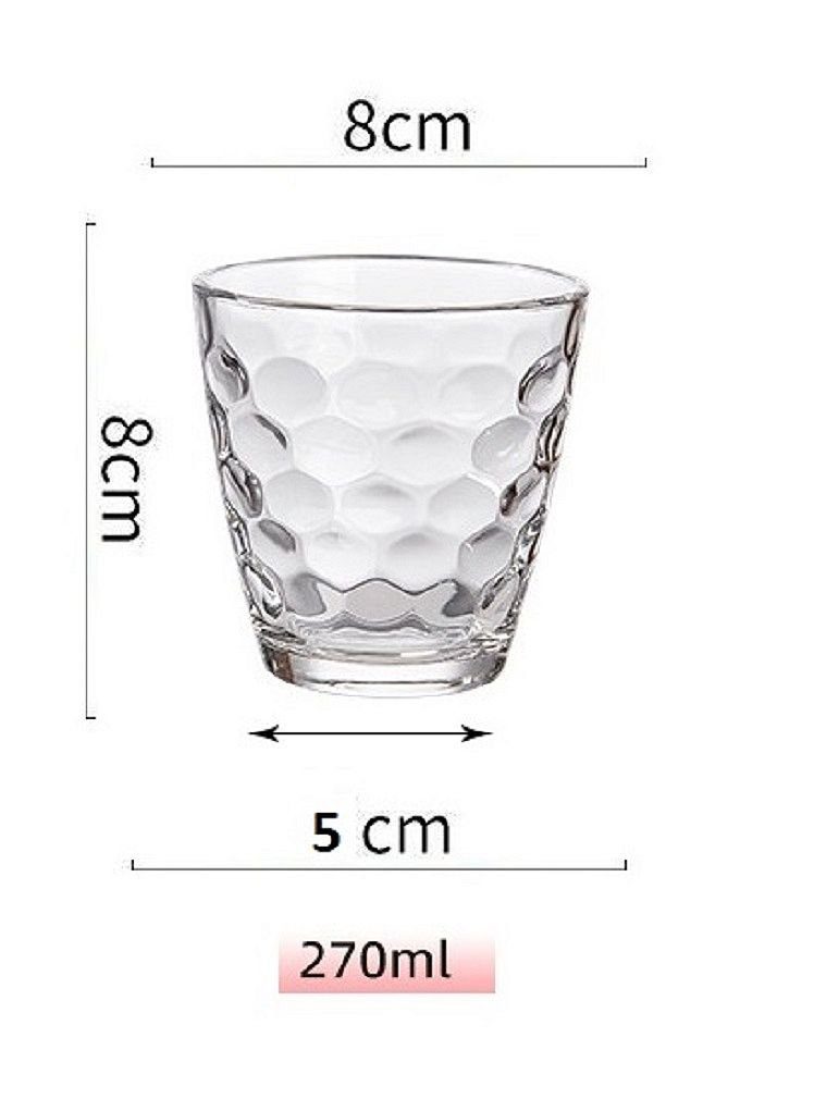 Rungassi Gläser-Set 6 x Trinkglas Gläserset 270ml H 8cm Wasser, Cocktail, Whisky-Gläser, Glas