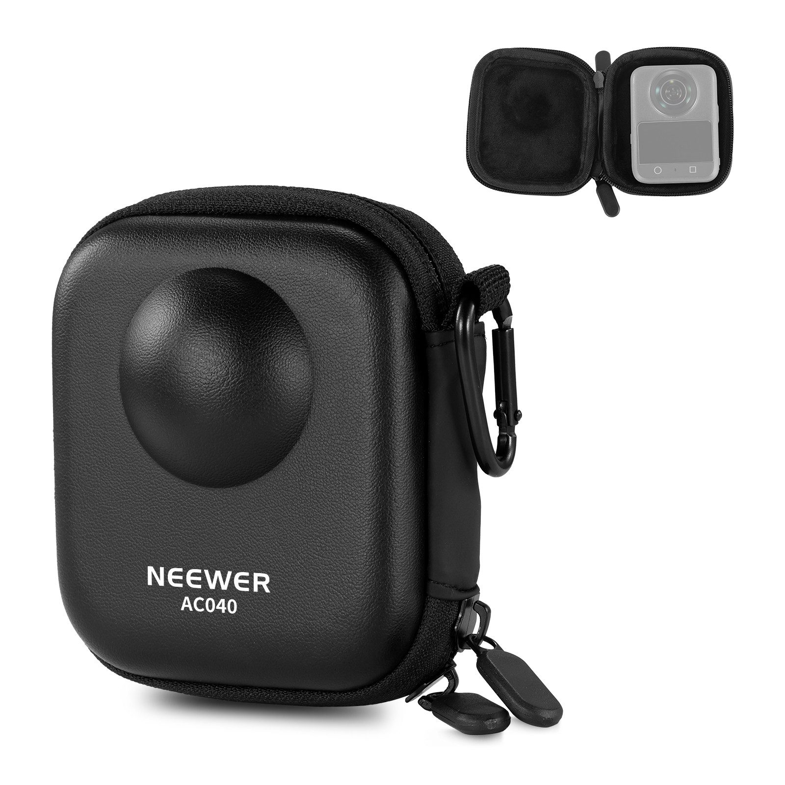 Neewer Kamerazubehör-Set AC040 Tragetasche Aufbewahrungskoffer kompatibel nur mit DJI Osmo 360, (Packung), PU Hartschalen Reisetasche mit Karabinerhaken