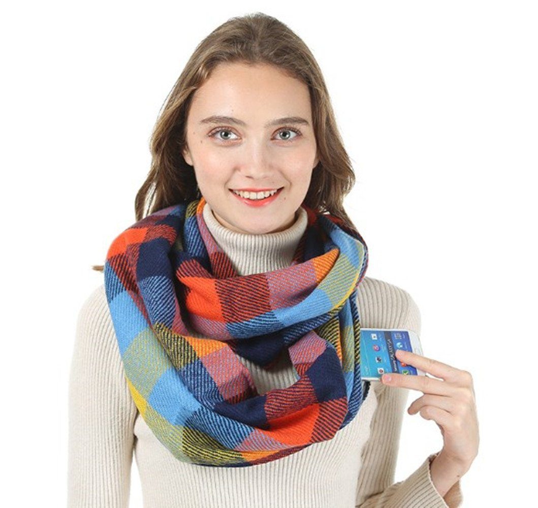 Damen Schal,kuschelweich Karo,Winter Schal Geschenk XDeer in Frauen Farben Loop, für color Damen Halstuch verschiedenen Schal