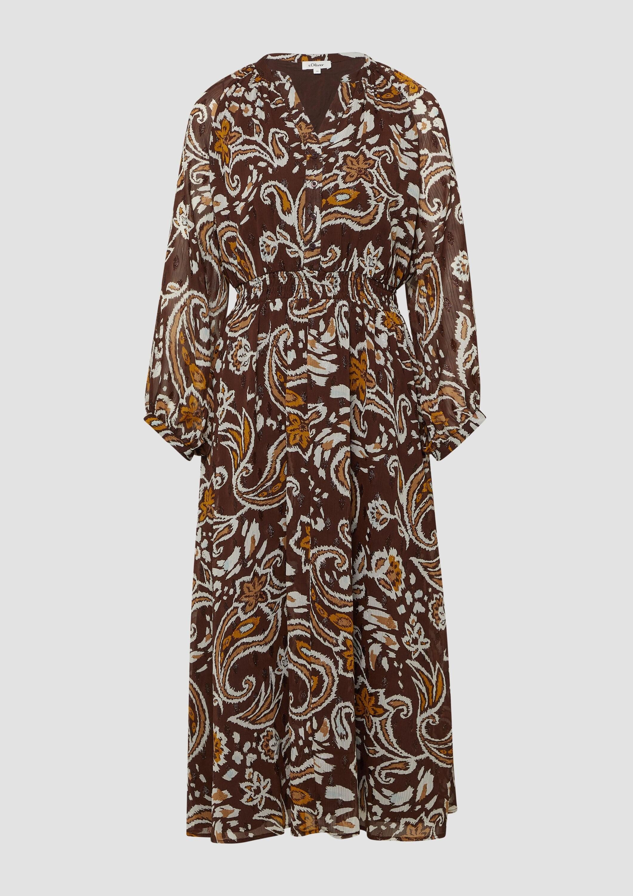 s.Oliver Midikleid Kleid Chiffonkleid mit Effektgarn im Relaxed Fit