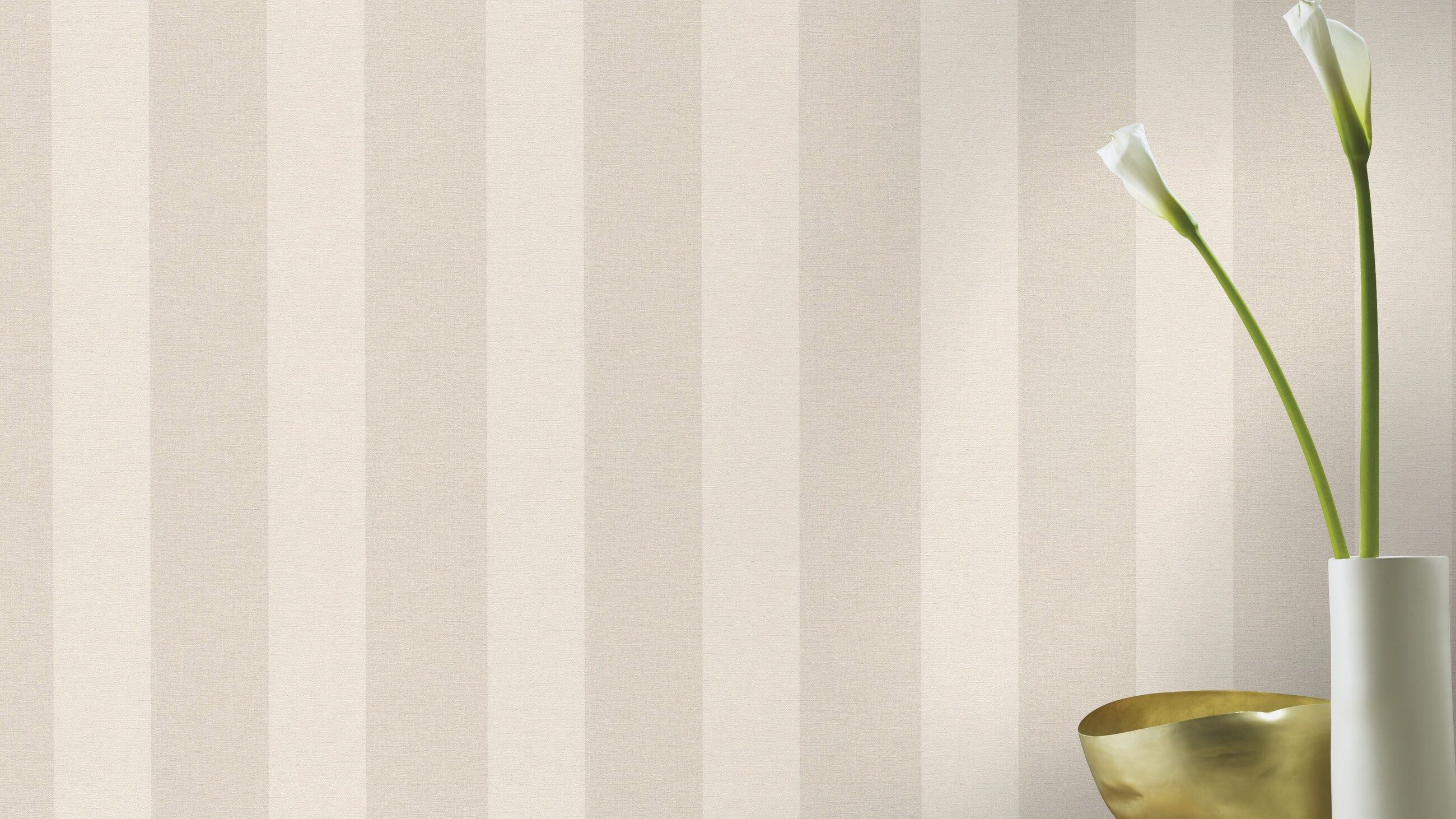 Rasch Vliestapete Streifenmuster - Vinyltapete Beige Creme, Textiloptik, (1 Rolle, 1 St., 10,05 m x 0,53 m), gute Lichtbeständigkeit, feucht abwischbar, restlos abziehbar