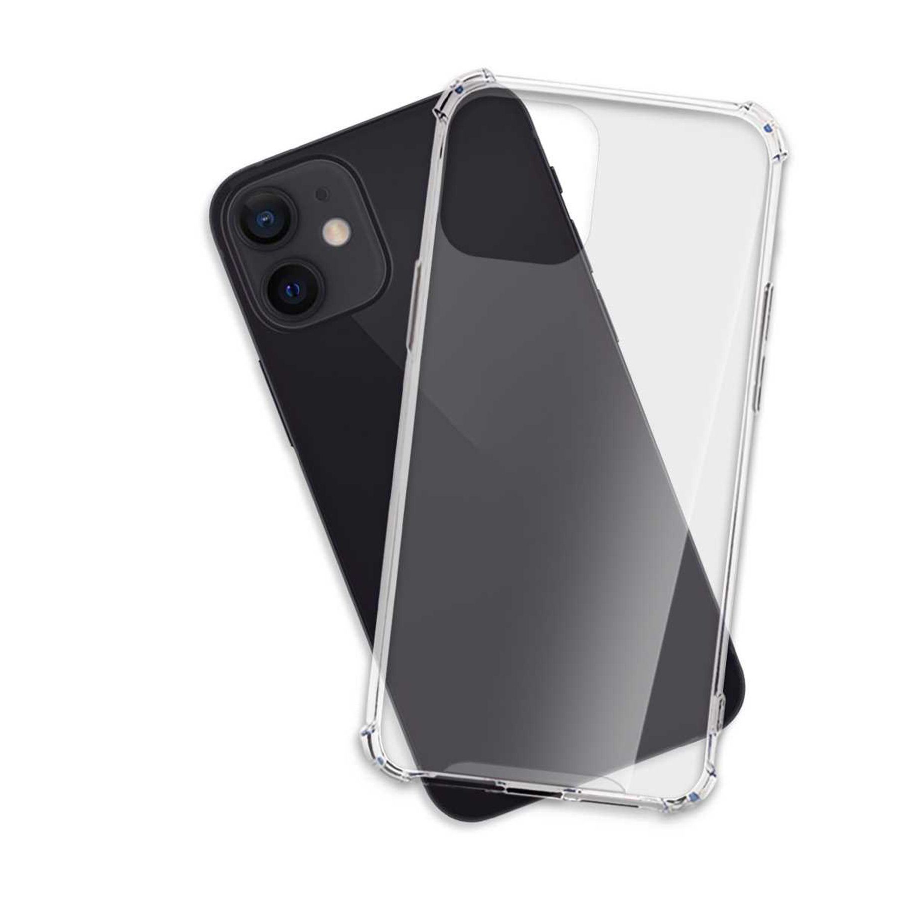 mtb more energy Smartphone-Hülle Clear Armor Case für Apple iPhone 12 Mini, Transparente TPU Schutzhülle Case Backcover mit Anti-Shock Verstärkung