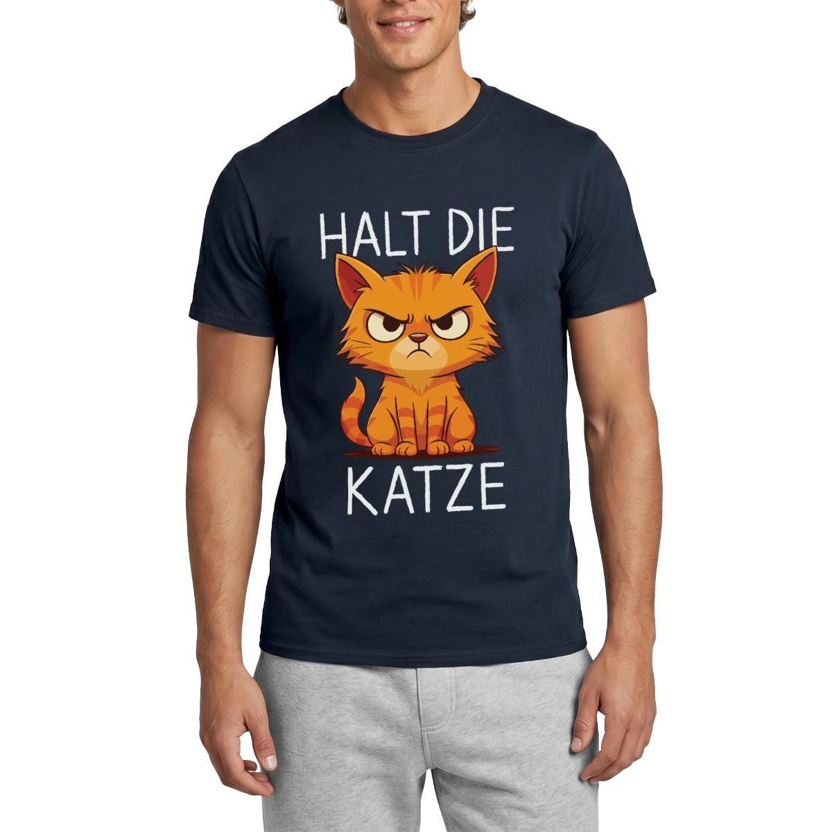T-Shirt Halt Die Katze, Wütende Katze Männer T-Shirt