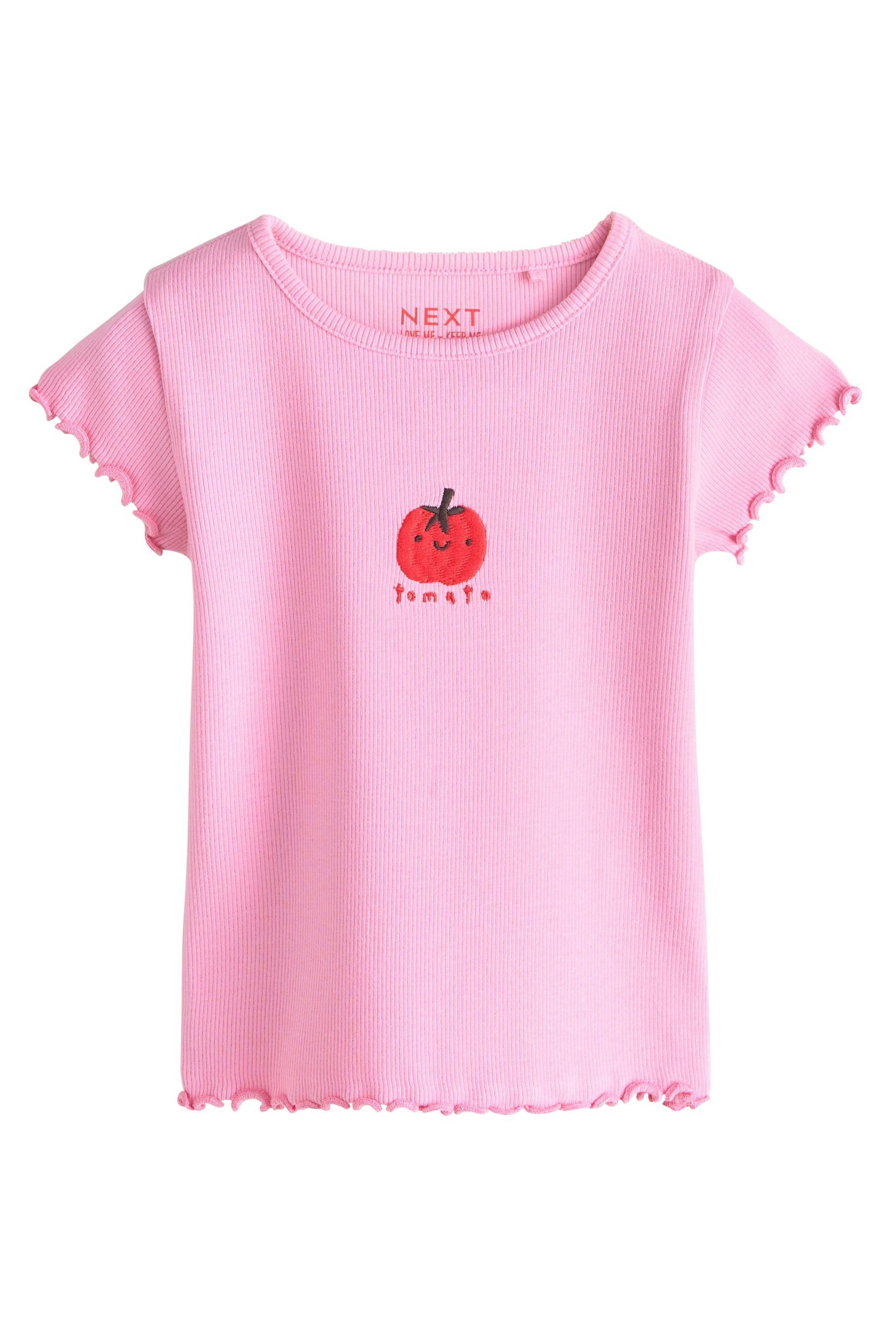 Next T-Shirt Geripptes Kurzarm-T-Shirt (1-tlg)