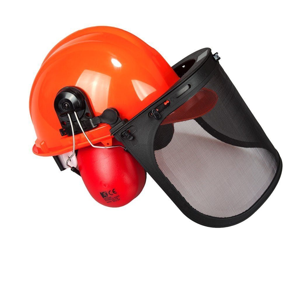 Forsthelm Viwanda Forstschutzhelm mit Maschenvisier und Kapselgehörschutz