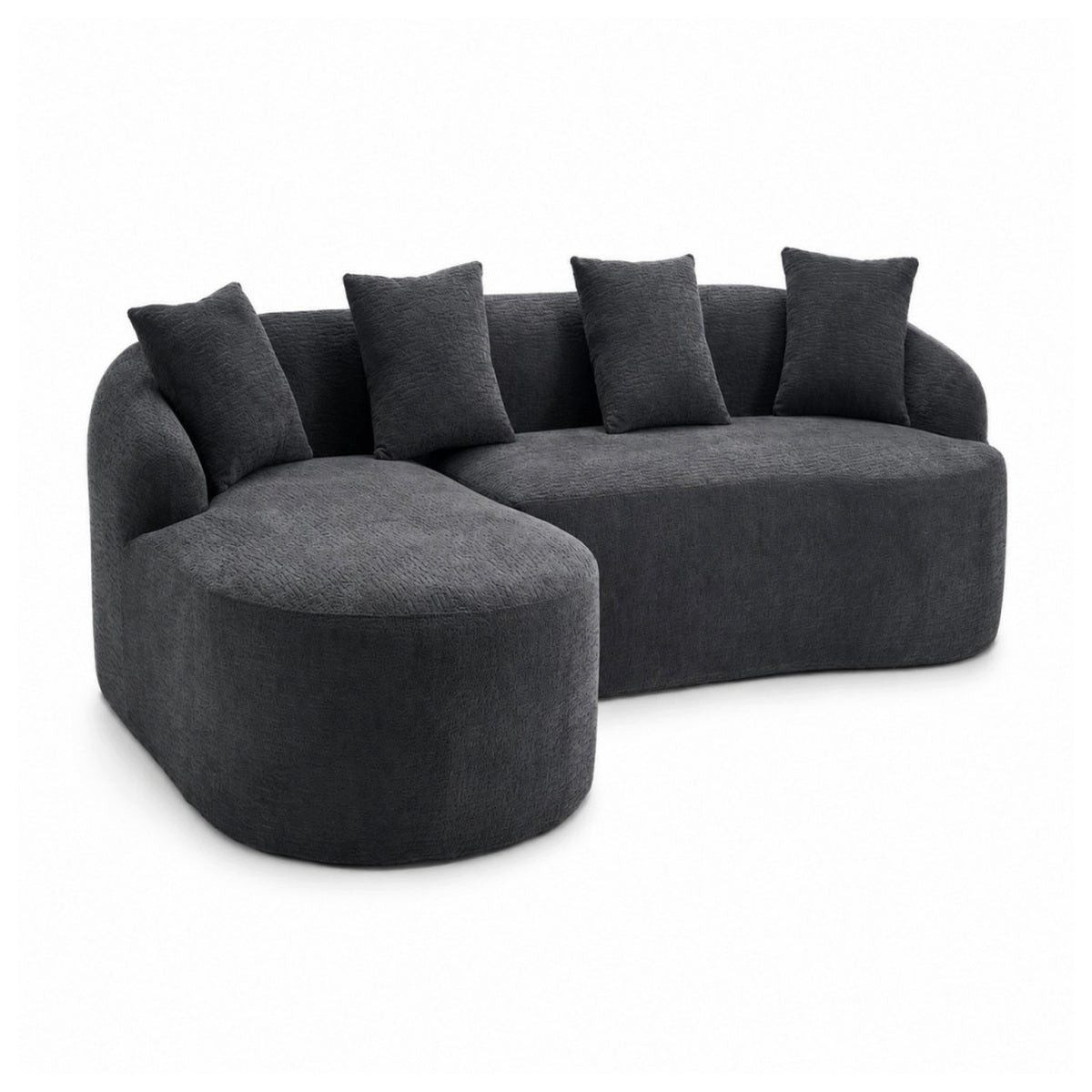 SIKAINI Ecksofa Ecksofa aus Chenille in Dunkelgrau, 1 Teile