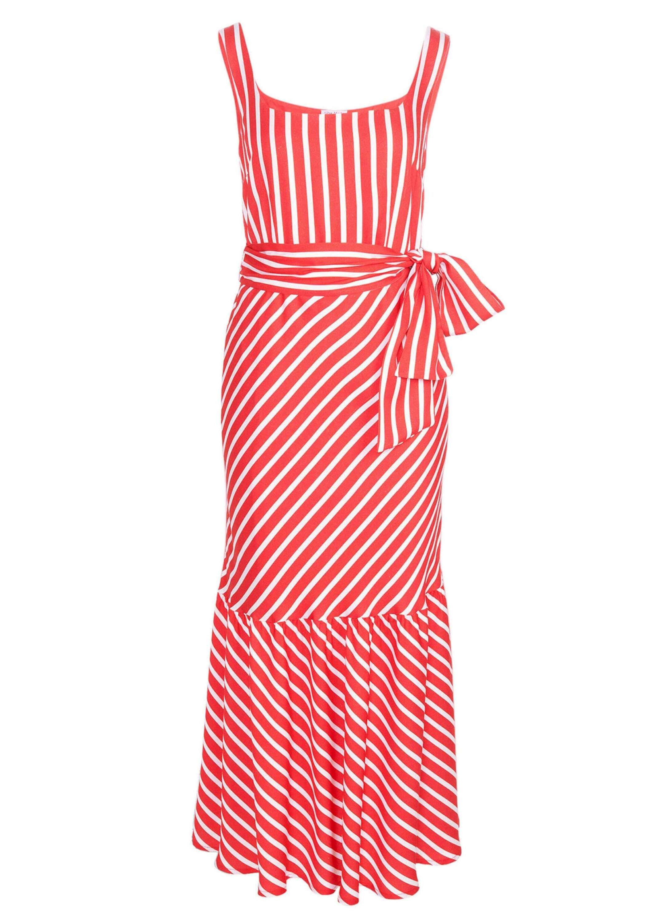 Maxikleid Figurbetontes Maxikleid mit Streifen