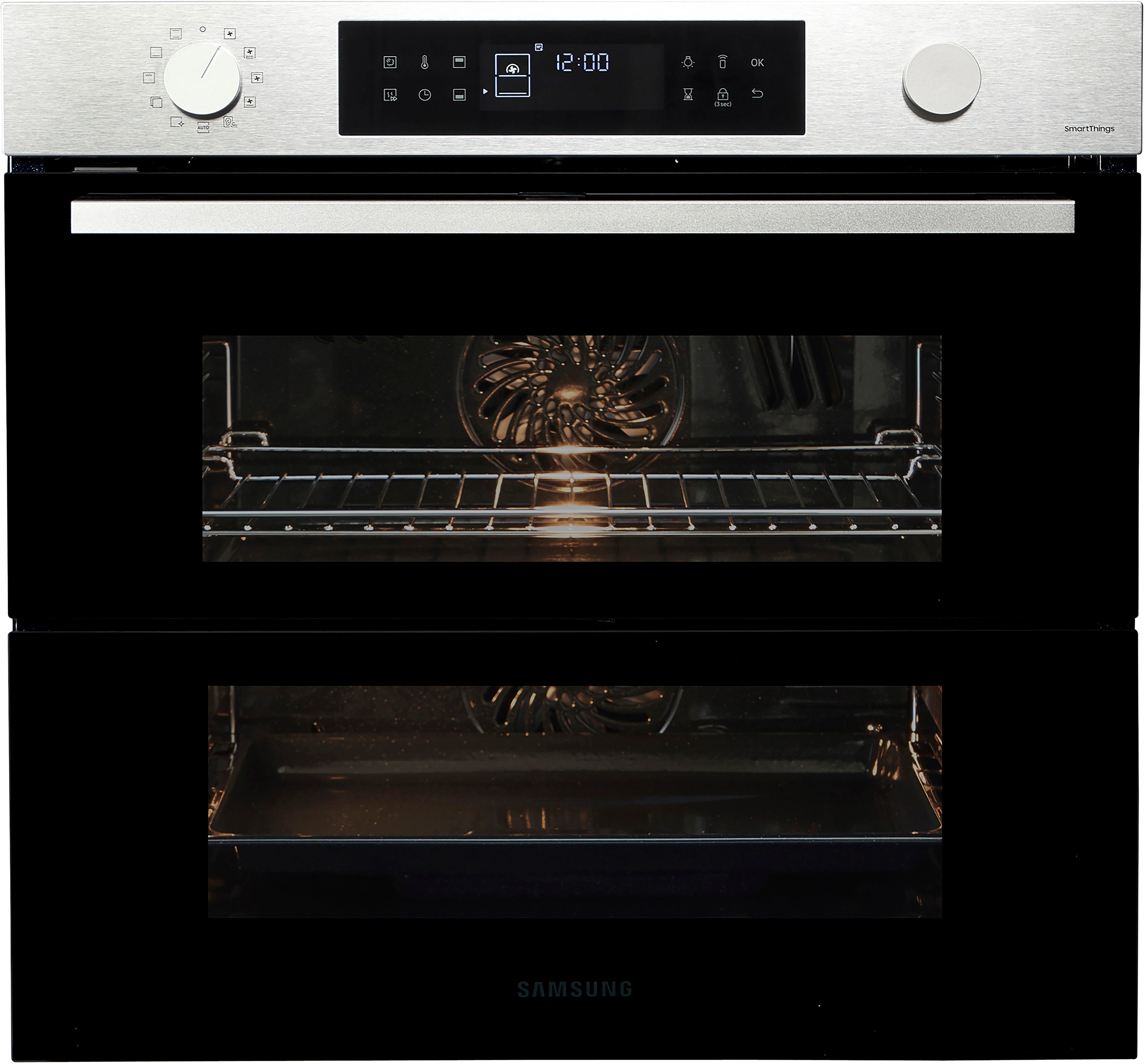 Samsung Einbaubackofen NV7B4550VAS/U1, Pyrolyse-Selbstreinigung, Dual Cook Flex – Ein Ofen. Zwei Garräume. Flexible Tür.