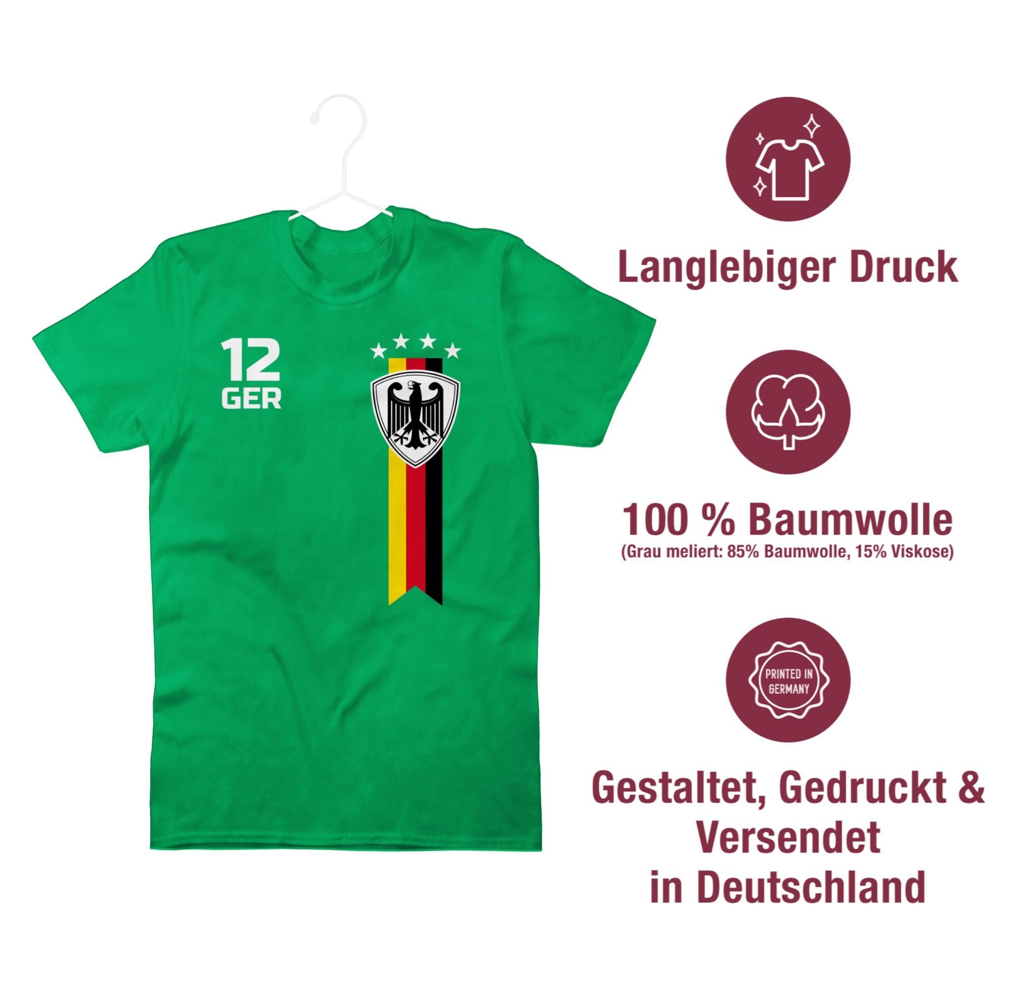 Fussball Deutschland Shirtracer EM 2024 T-Shirt Fan 2 Grün WM
