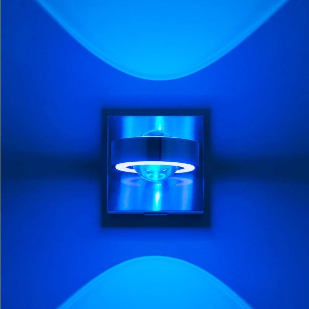 Paul Neuhaus Smart LED RGB-Farbwechsel, CCT-Farbtemperaturregelung, Smart Q LED-Leuchte RBG Farbwechsel Home, Up+Down Silber Fernbedienung MIA Wandlampe Leuchtmittel, mit - Home, Smarte Lichteffekt