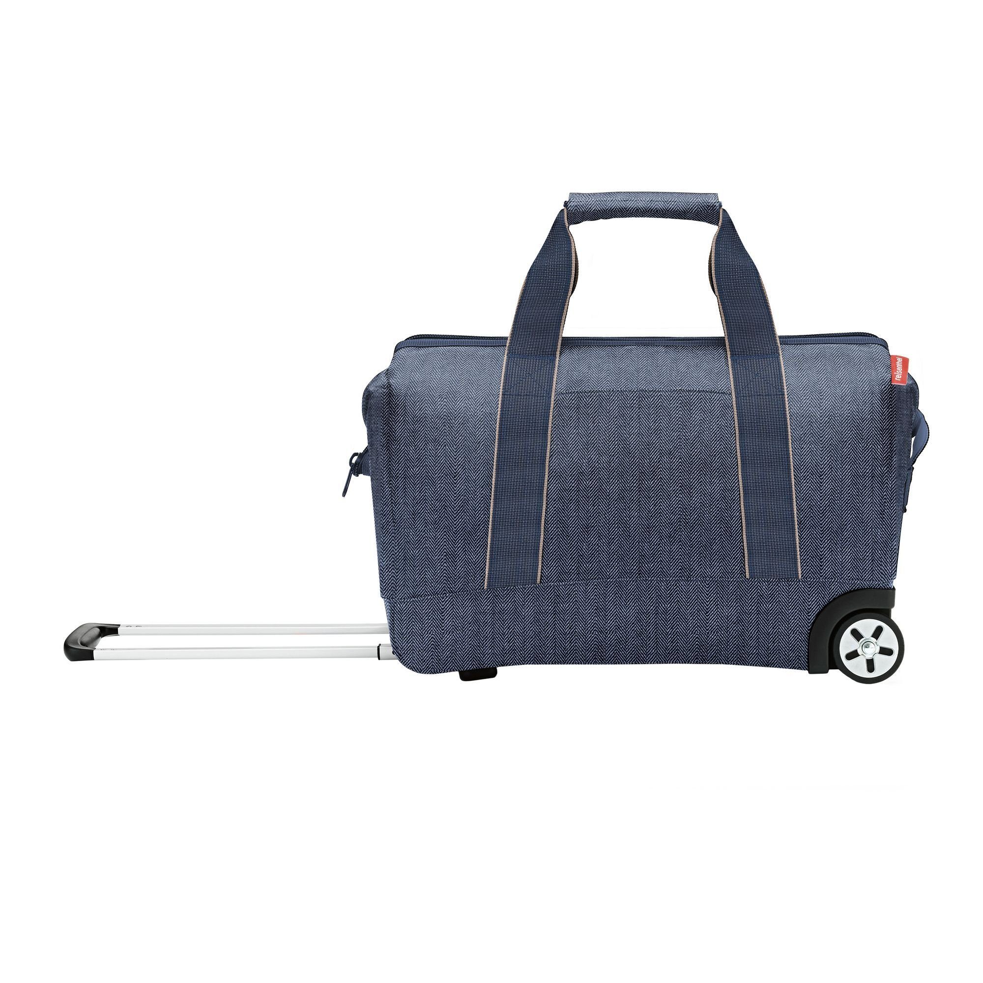 REISENTHEL® blue Handgepäck-Trolley Rollen, 2 dark Travelling, Polyester herringbone