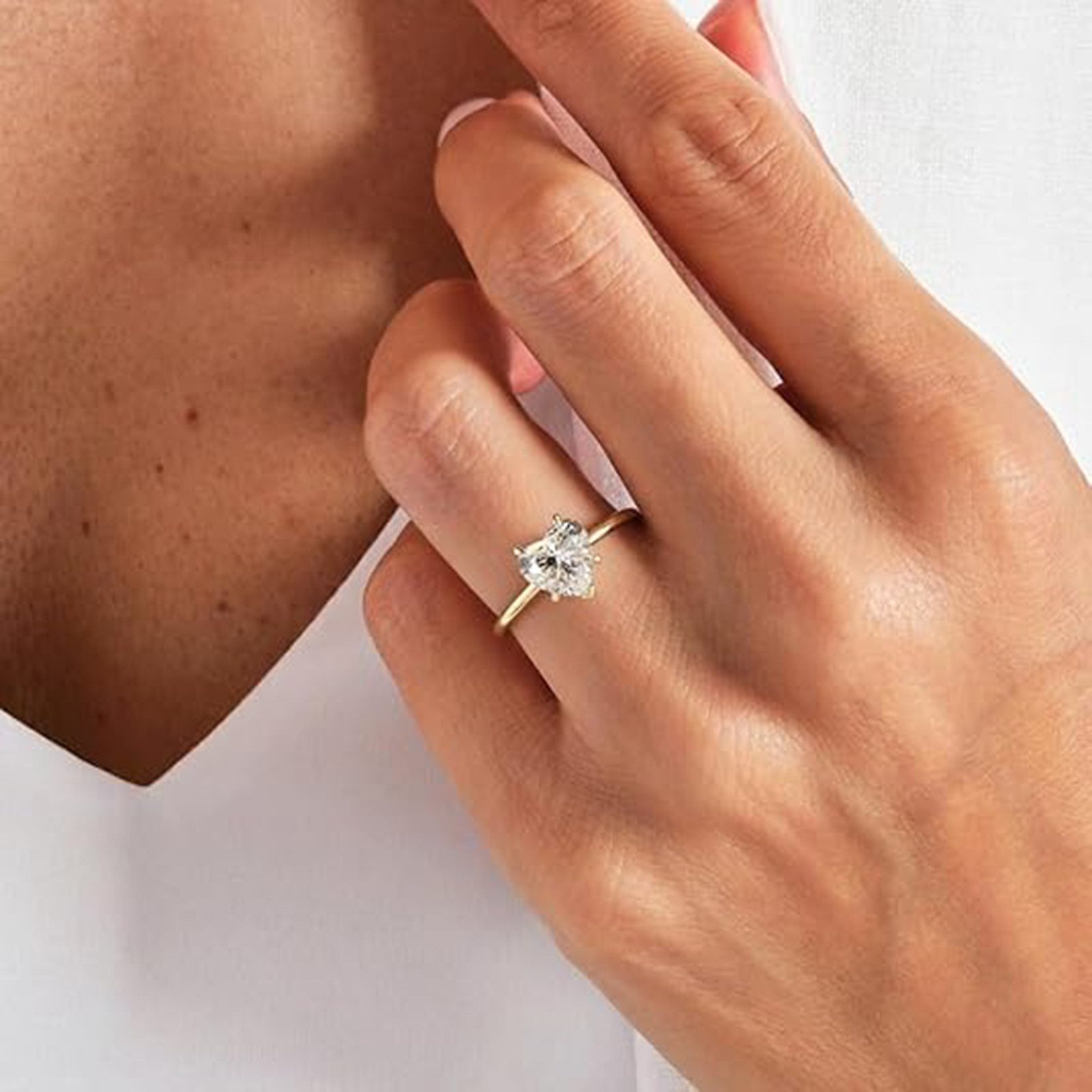 Jumpeak Diamantring weddingring,ring gold,Ringe für Männer und Frauen,Diamantring,2Karat, Valentinstagsgeschenk,Jubiläumsgeschenk,Geschenk für meine Geliebte